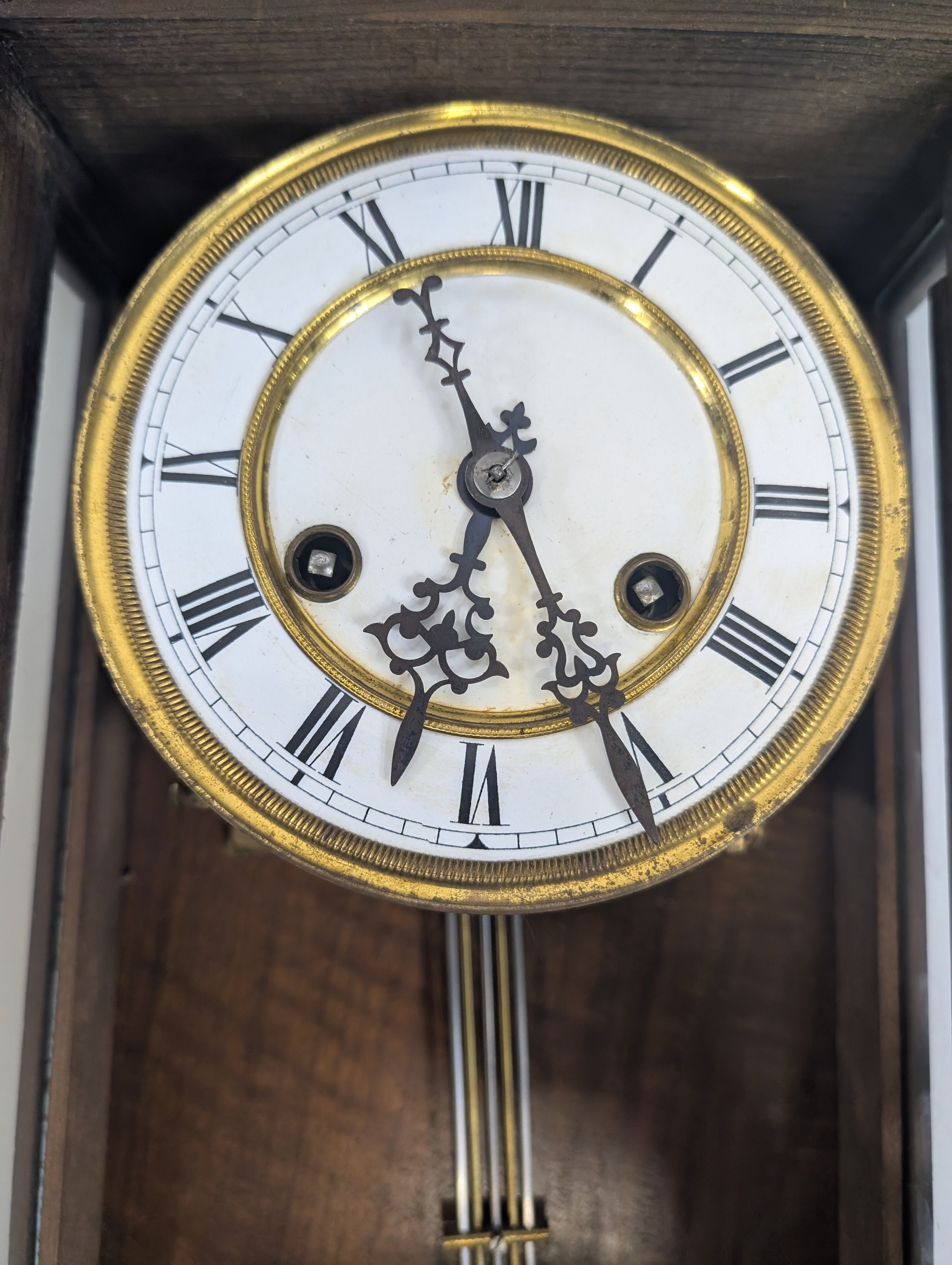 Antique Dark Wood Grandfather Clock