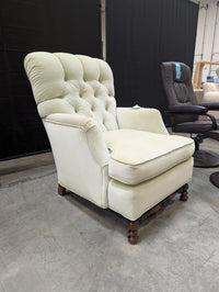 Classic Button-Tufted Mint Green Upholstered Armchair