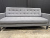 Compact Grey Fabric Tufted Sofa
