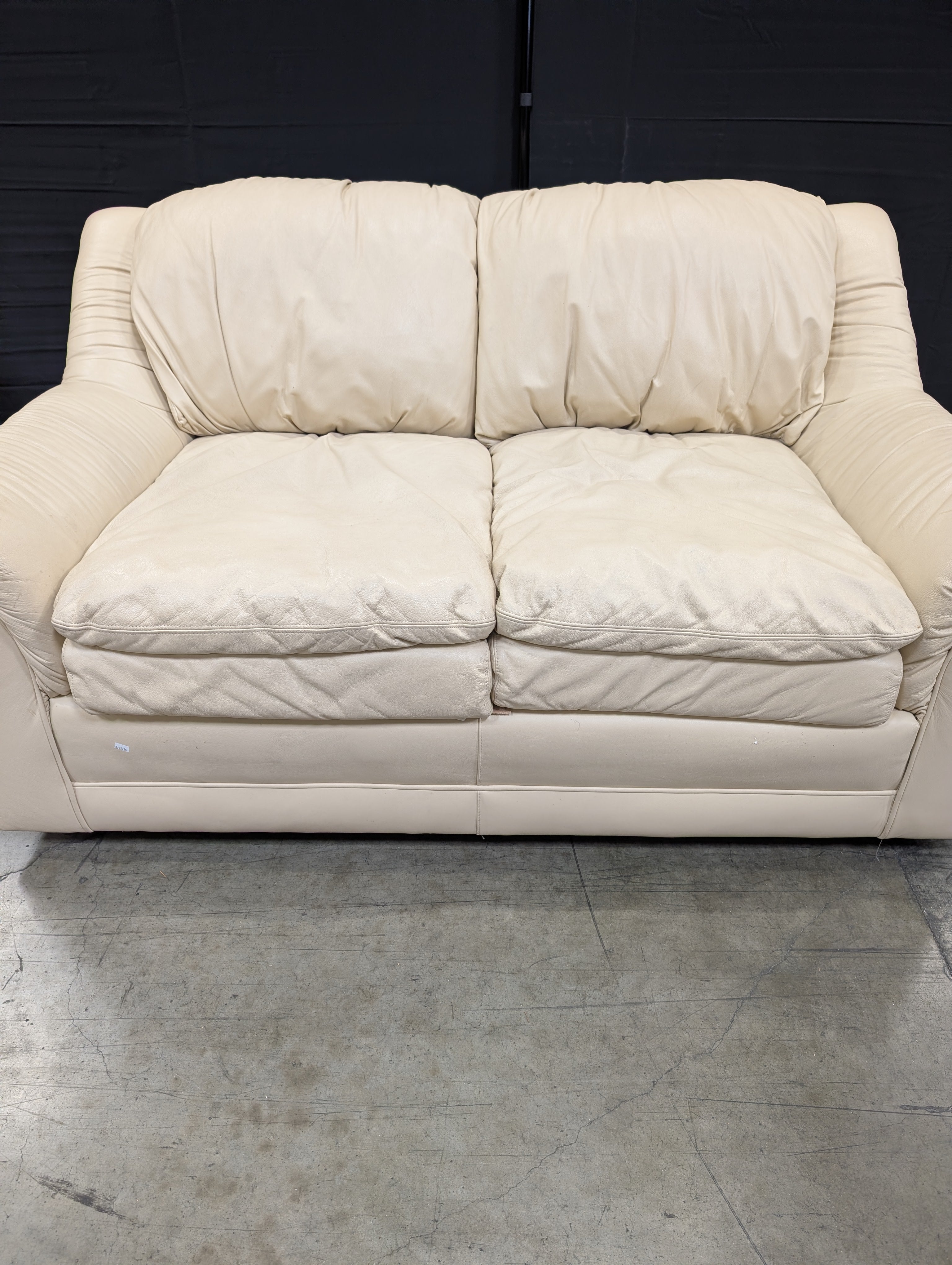 Emerson Leather Cream Loveseat