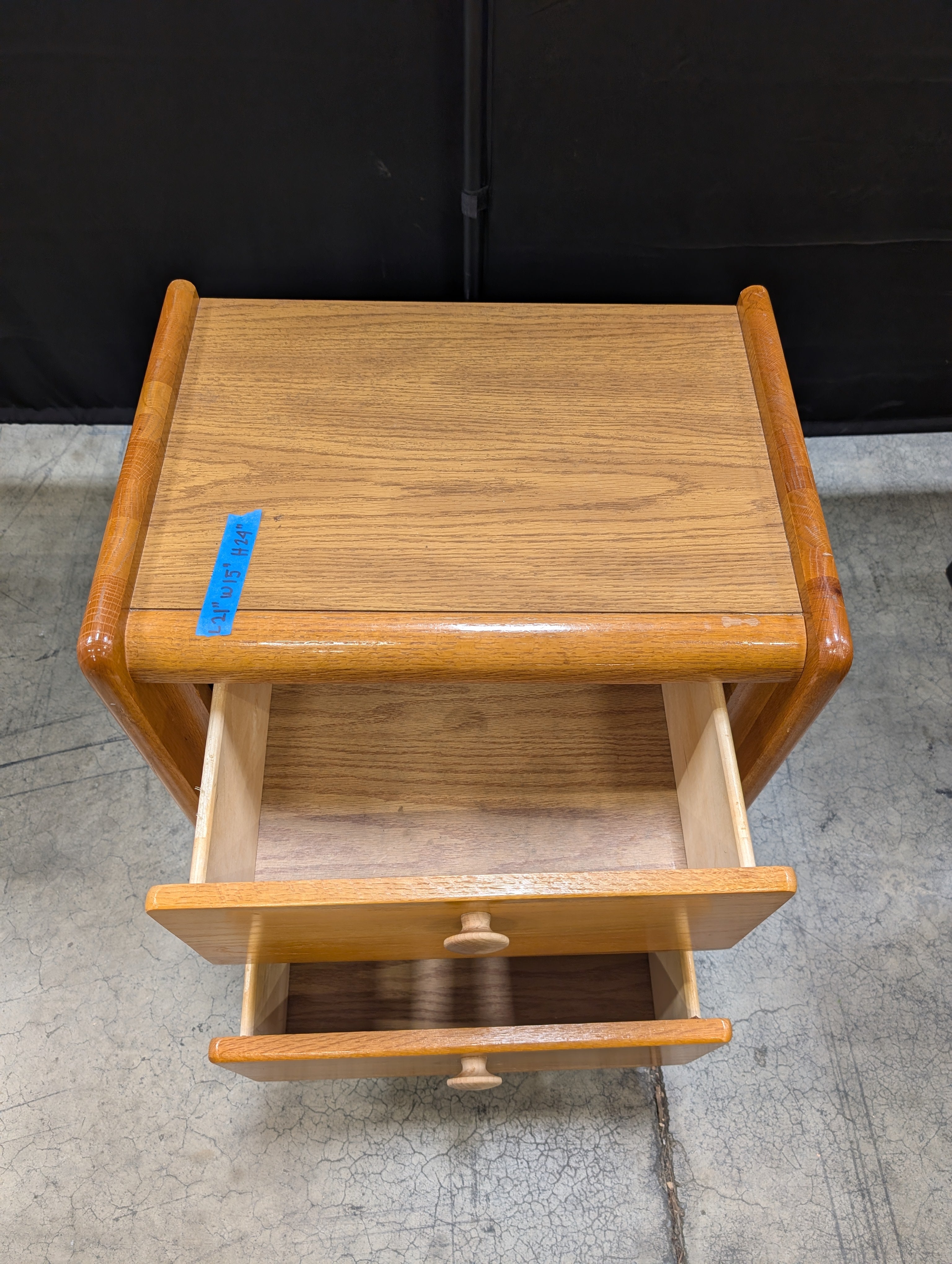 Classic Wooden Two-Drawer Nightstand