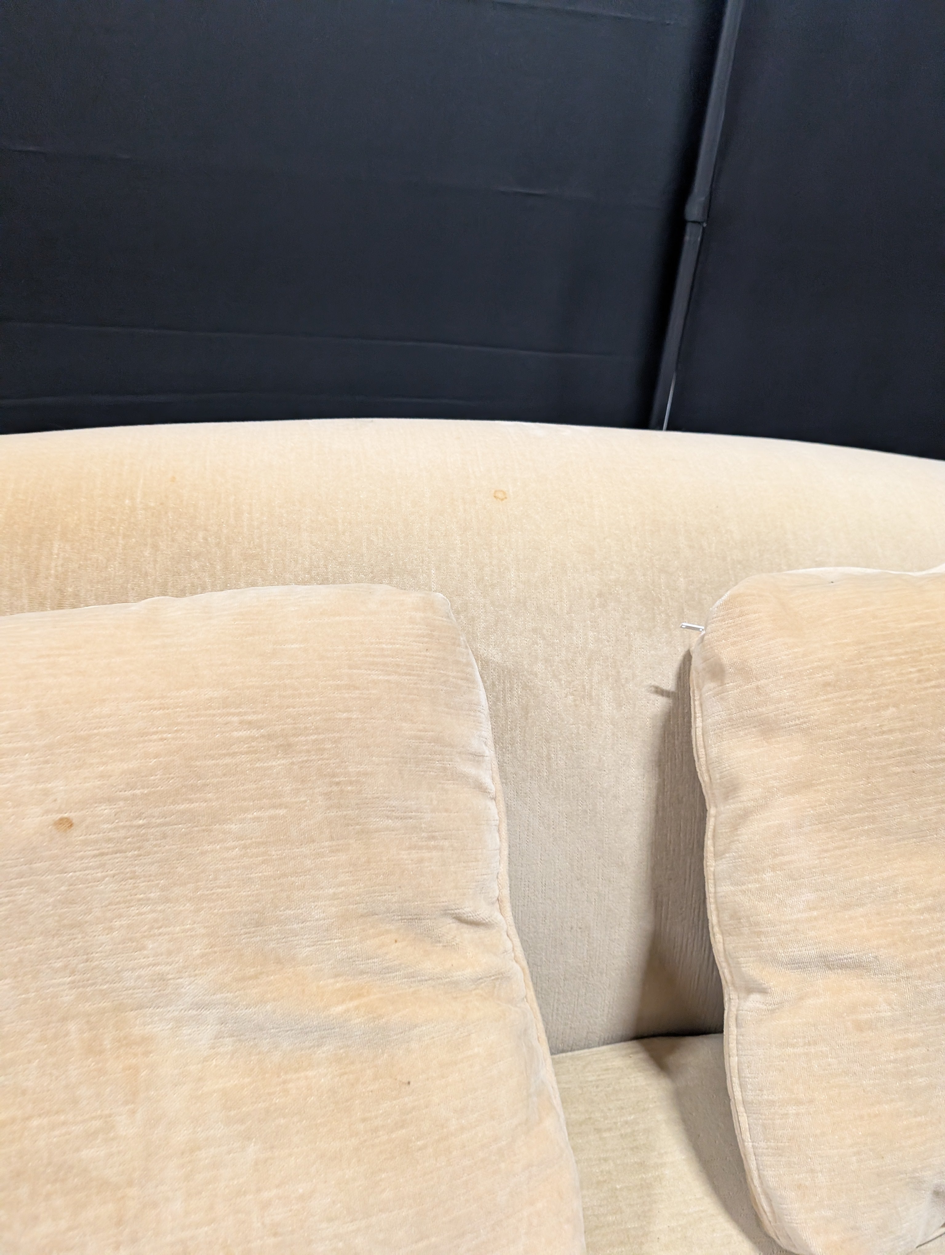 Neutral Fabric Upholstered Sofa with Rolled Arms