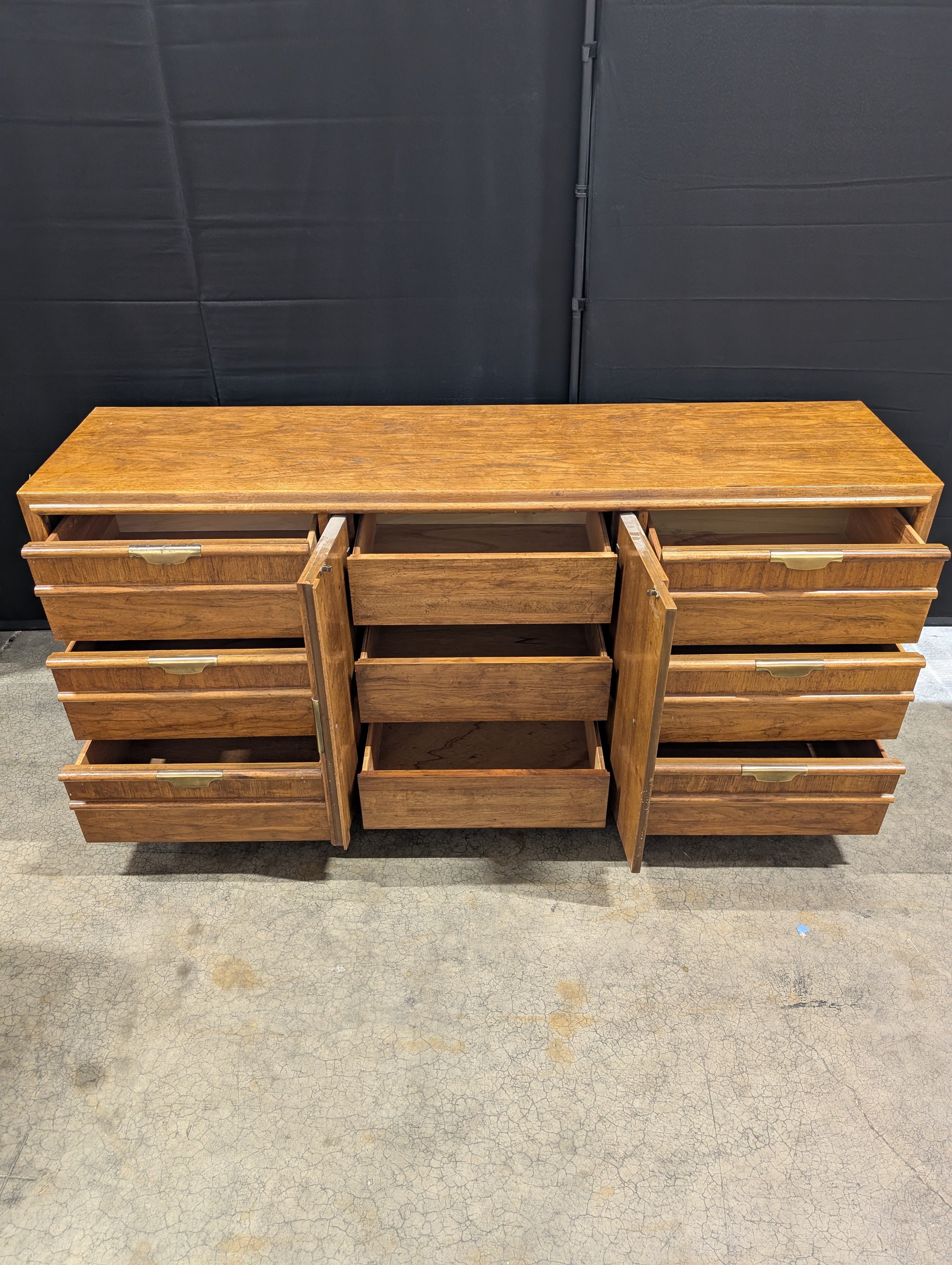 Wood Dixie Triple Dresser with Brass Pulls