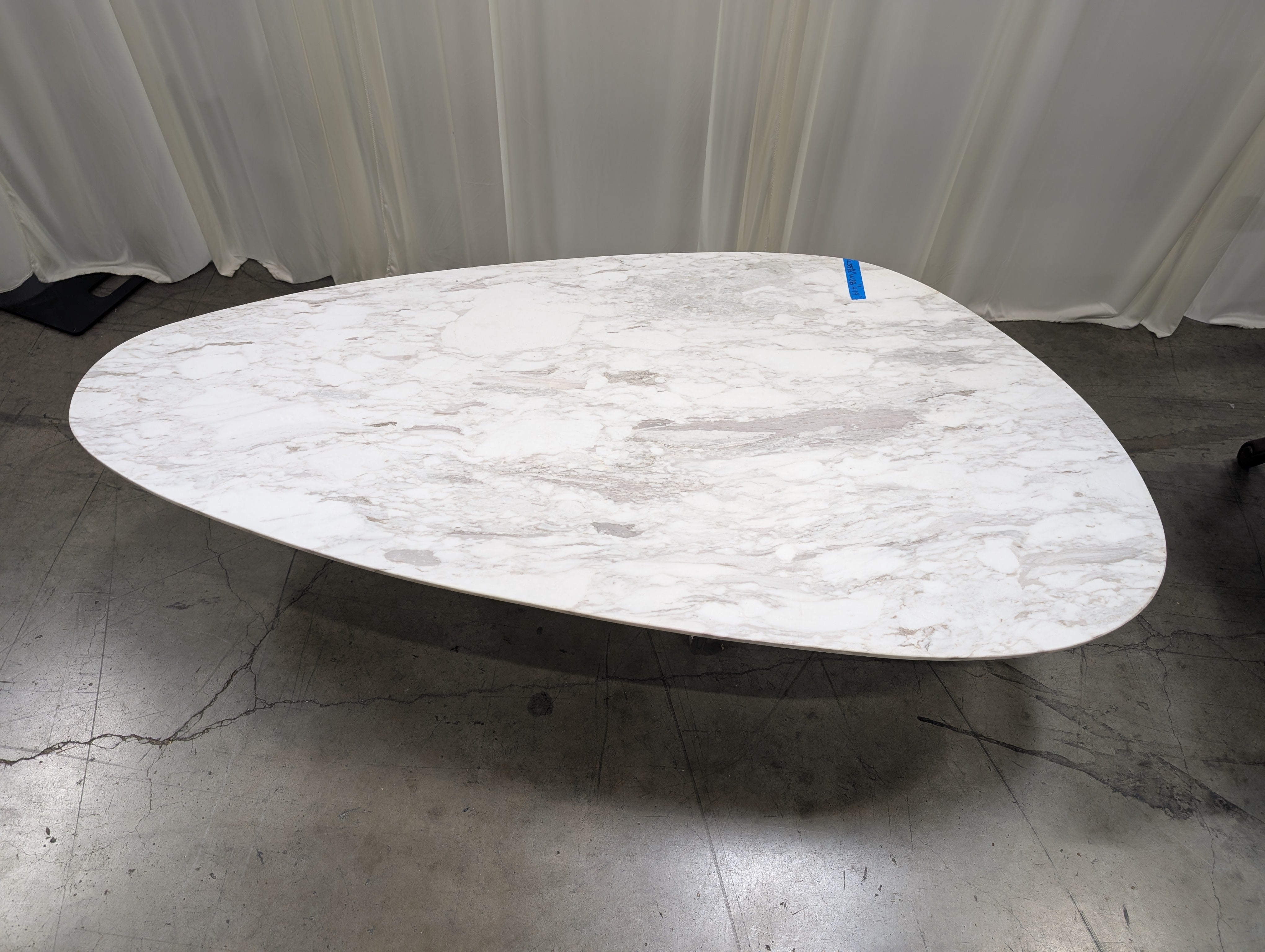 Organic Shape Coffee Table with Faux Marble Top