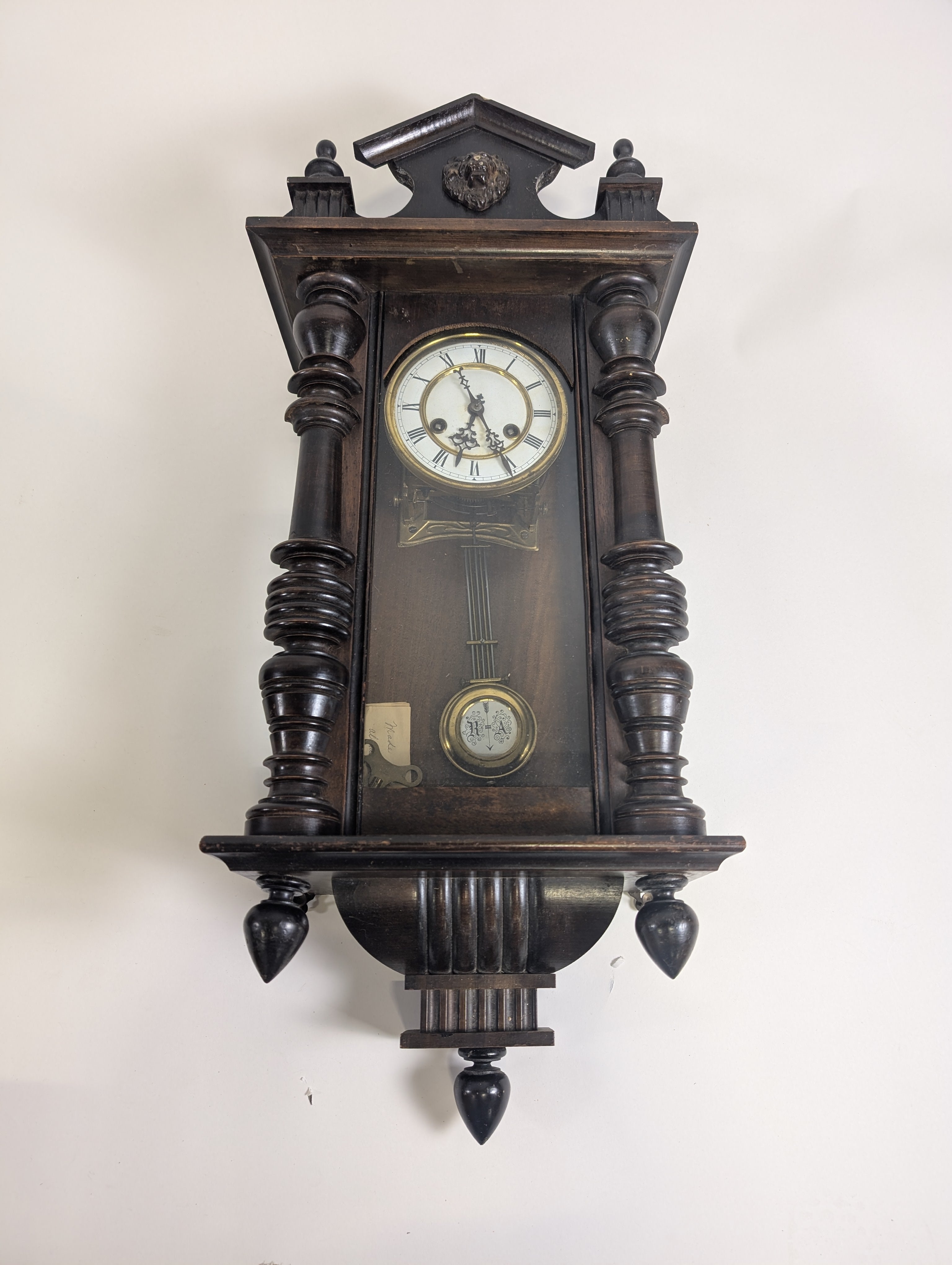Antique Dark Wood Grandfather Clock