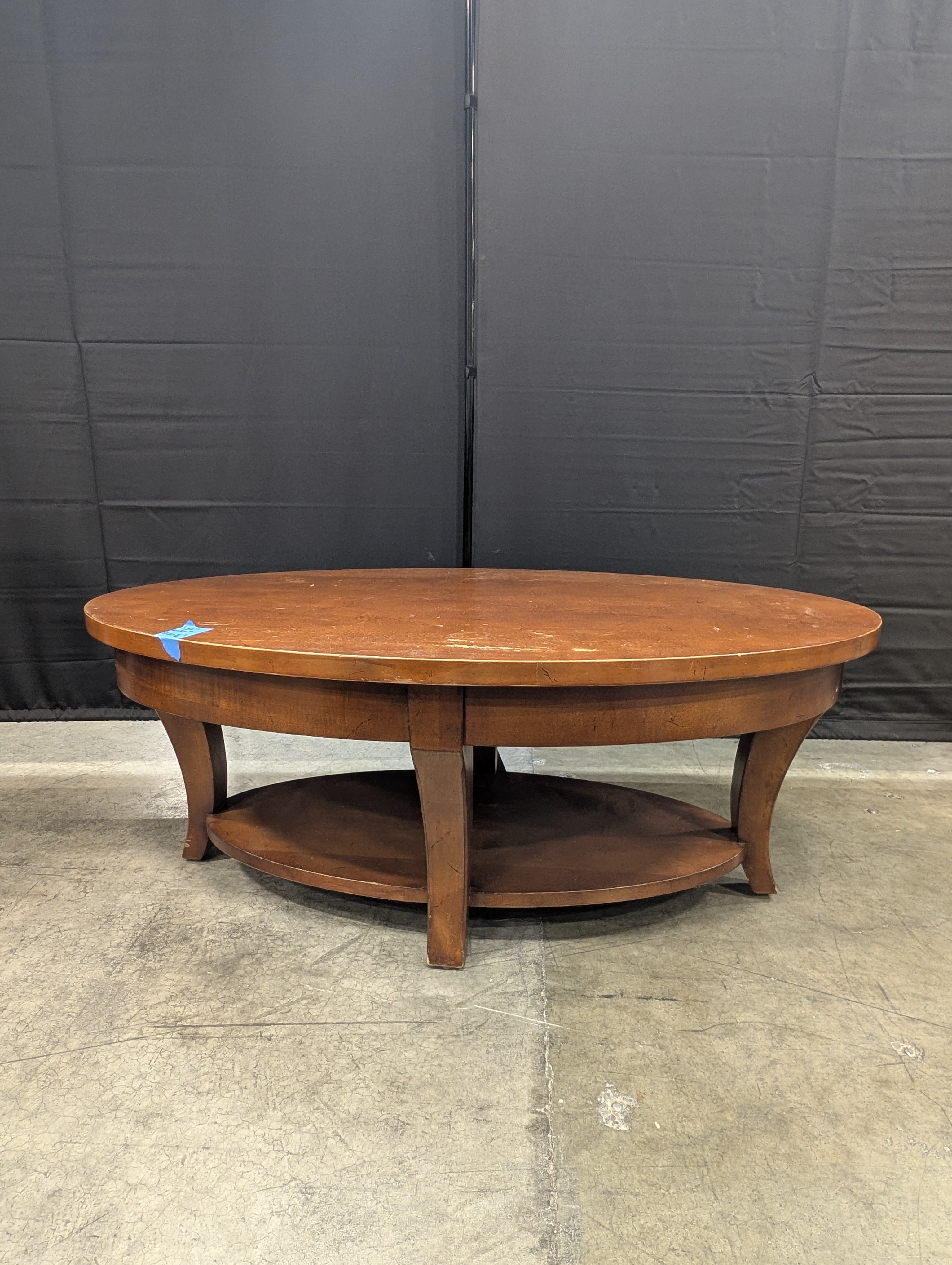 Two-Tier Oval Wood Coffee Table