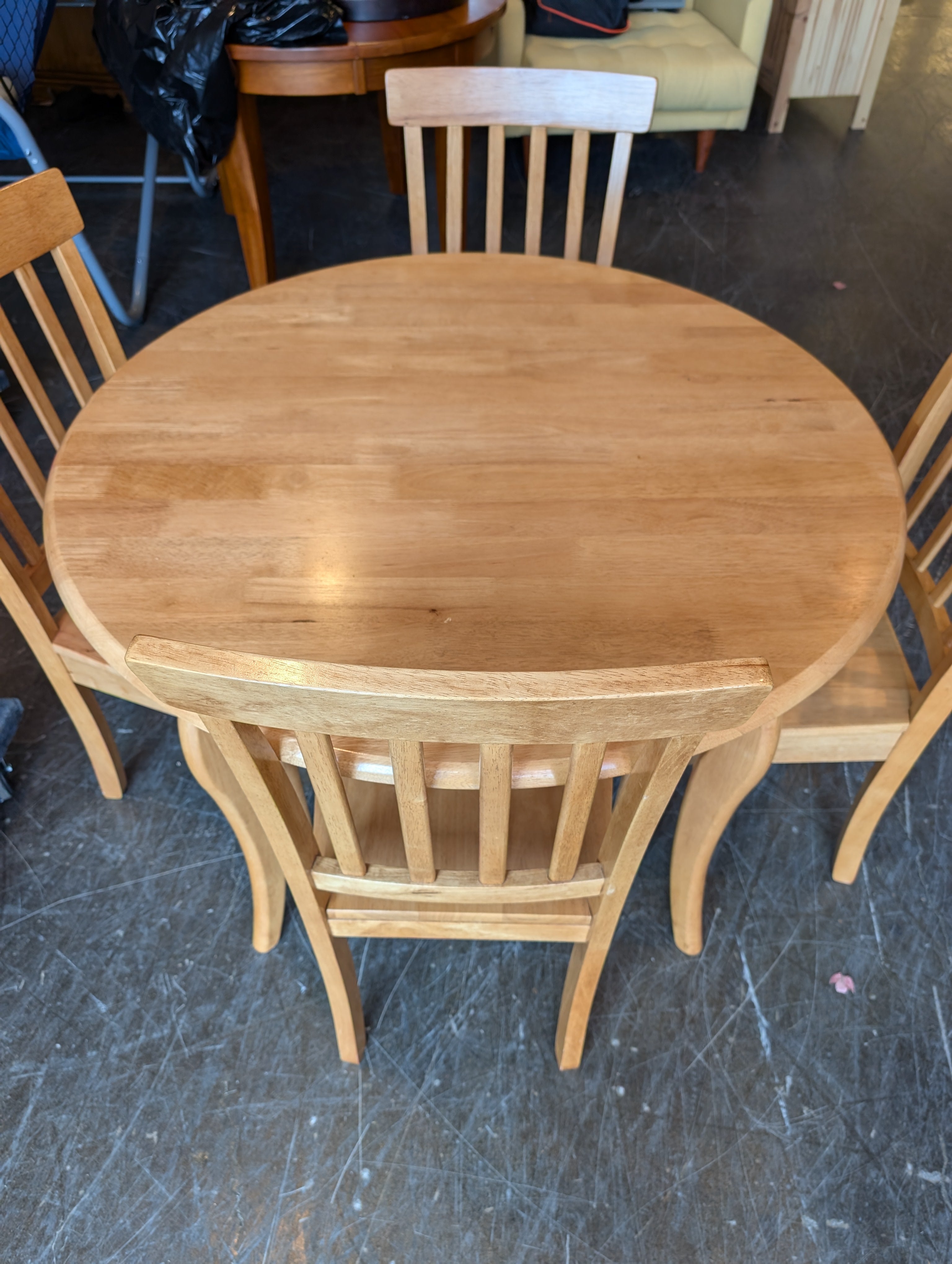 Compact Wooden Kitchen Dining Set with Four Chairs