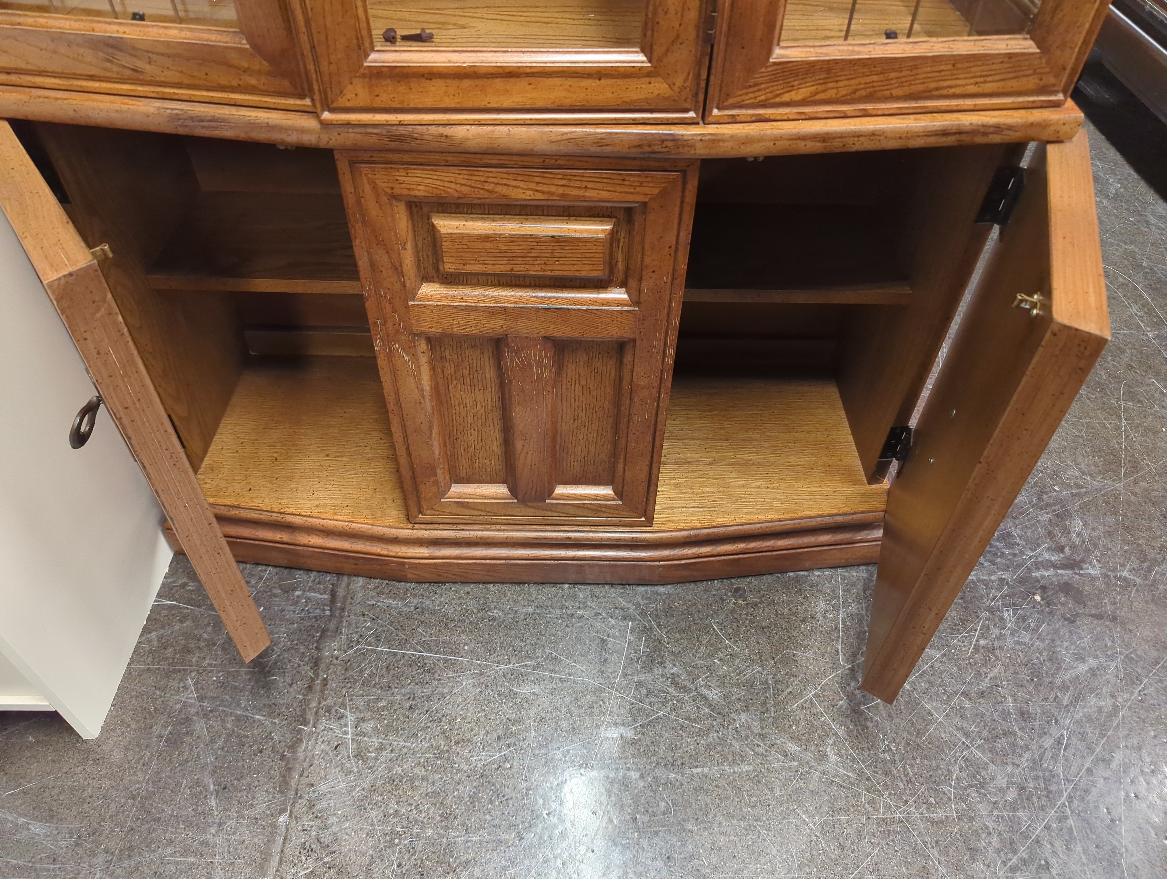 China Cabinet, with Black Metal Glass Detail