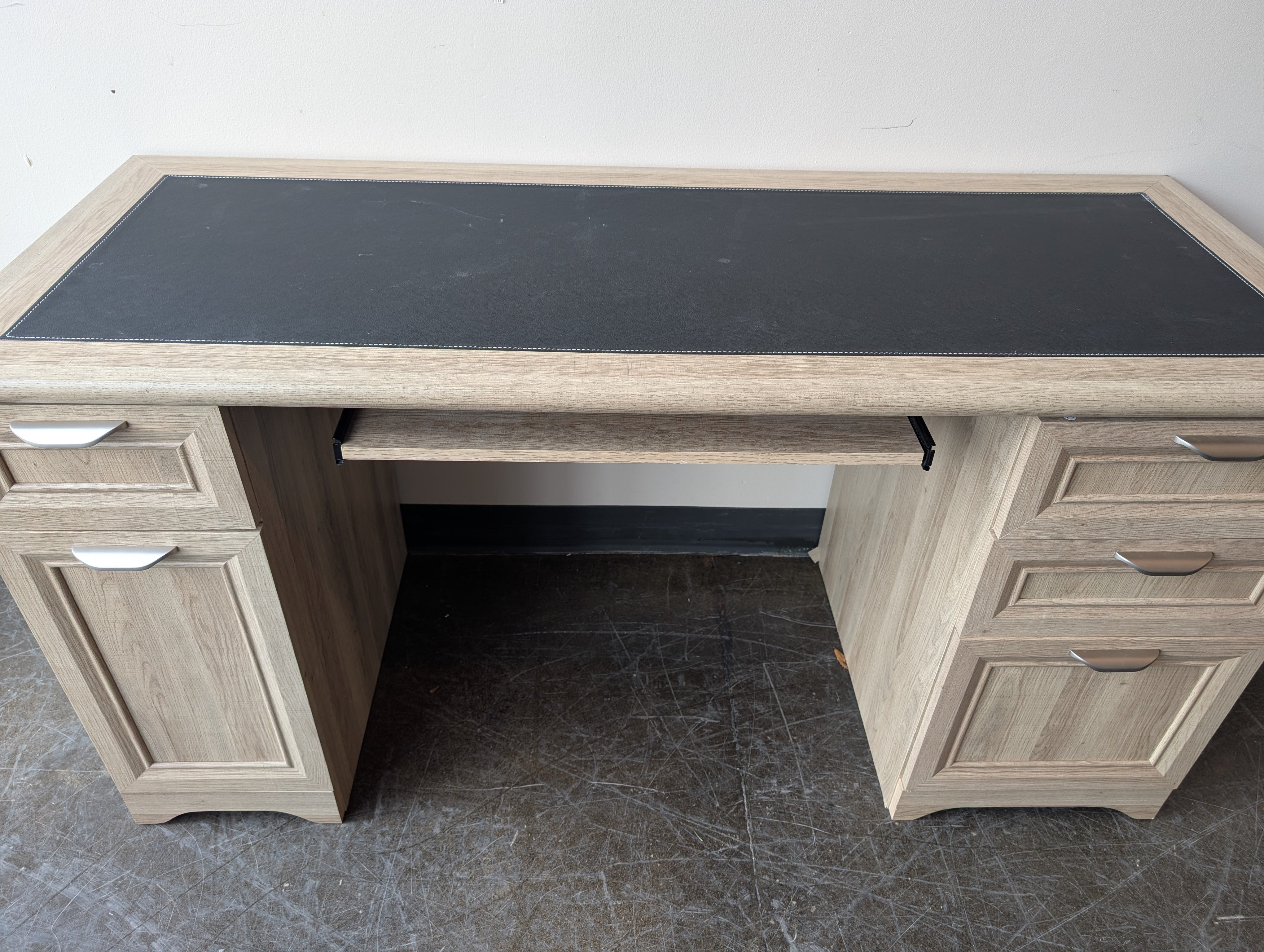 Rustic Wood Writing Desk with Dark Top