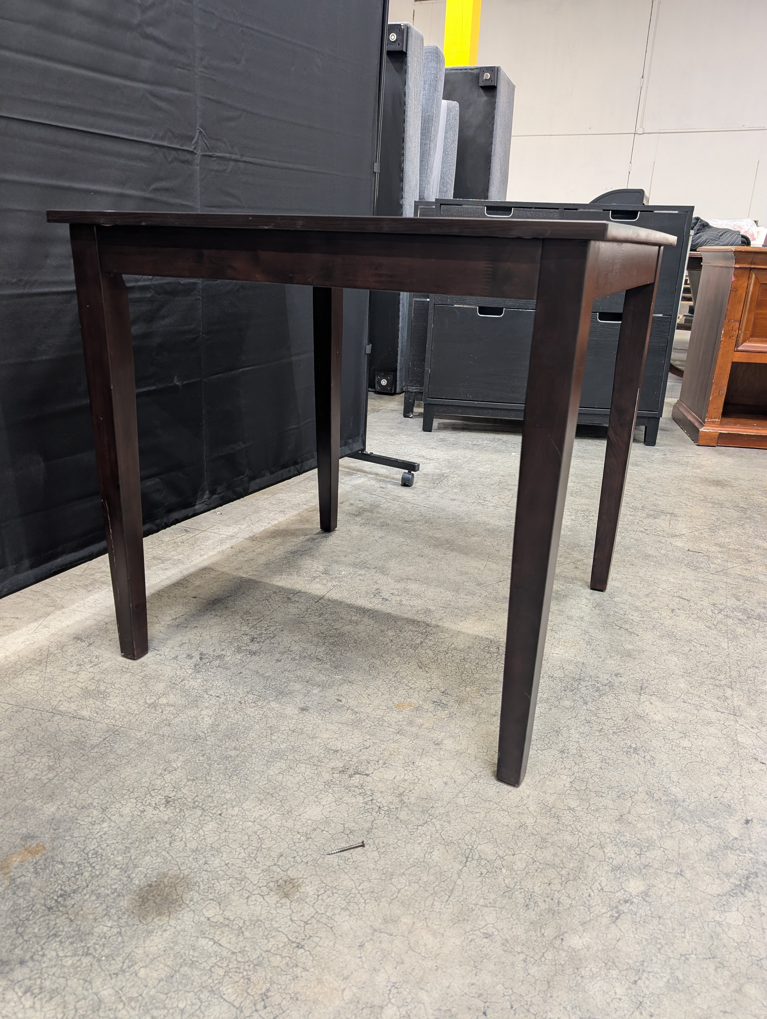 Compact Dark Brown Square Table