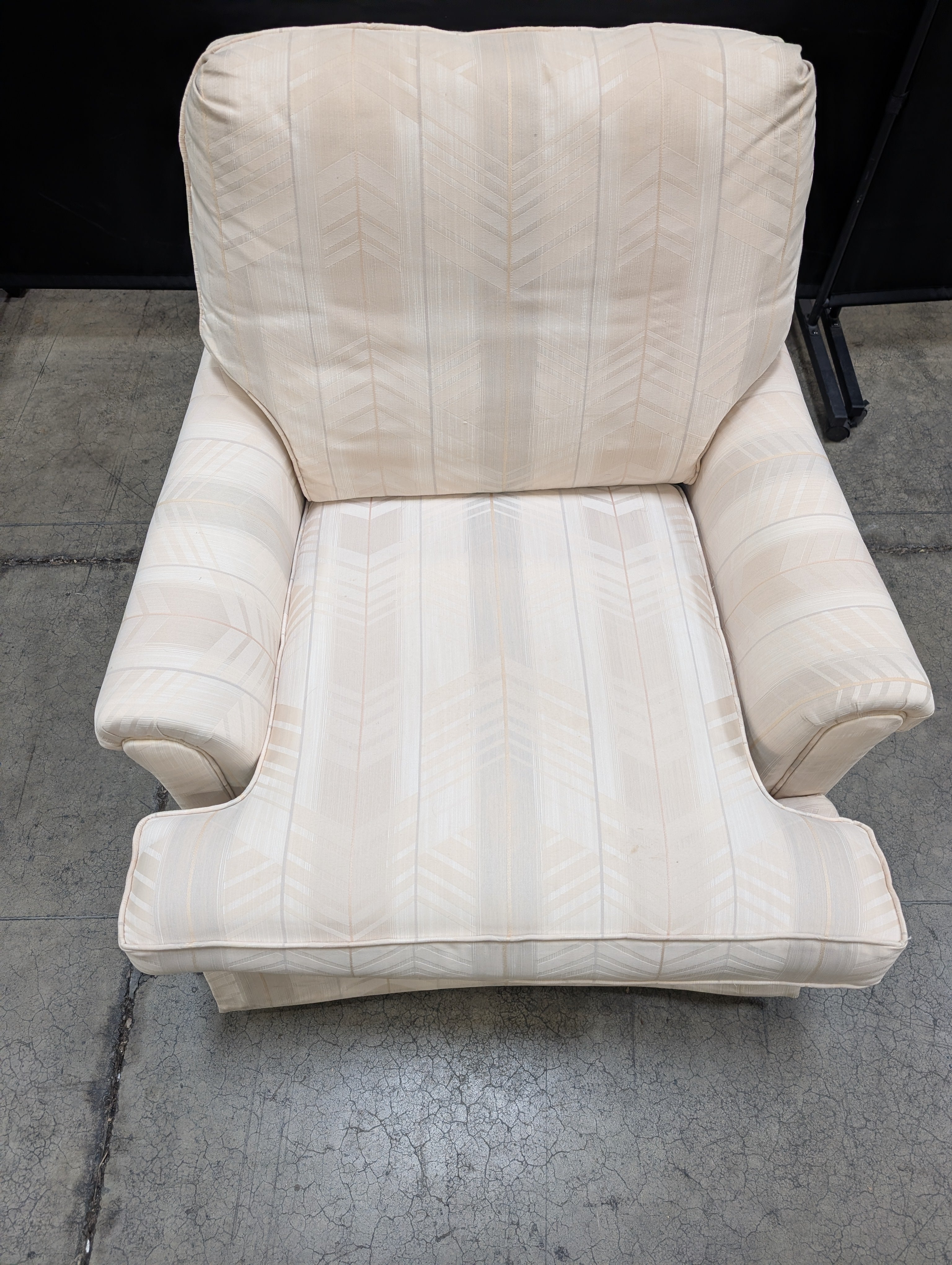 Upholstered Club Chair with Geometric Pattern