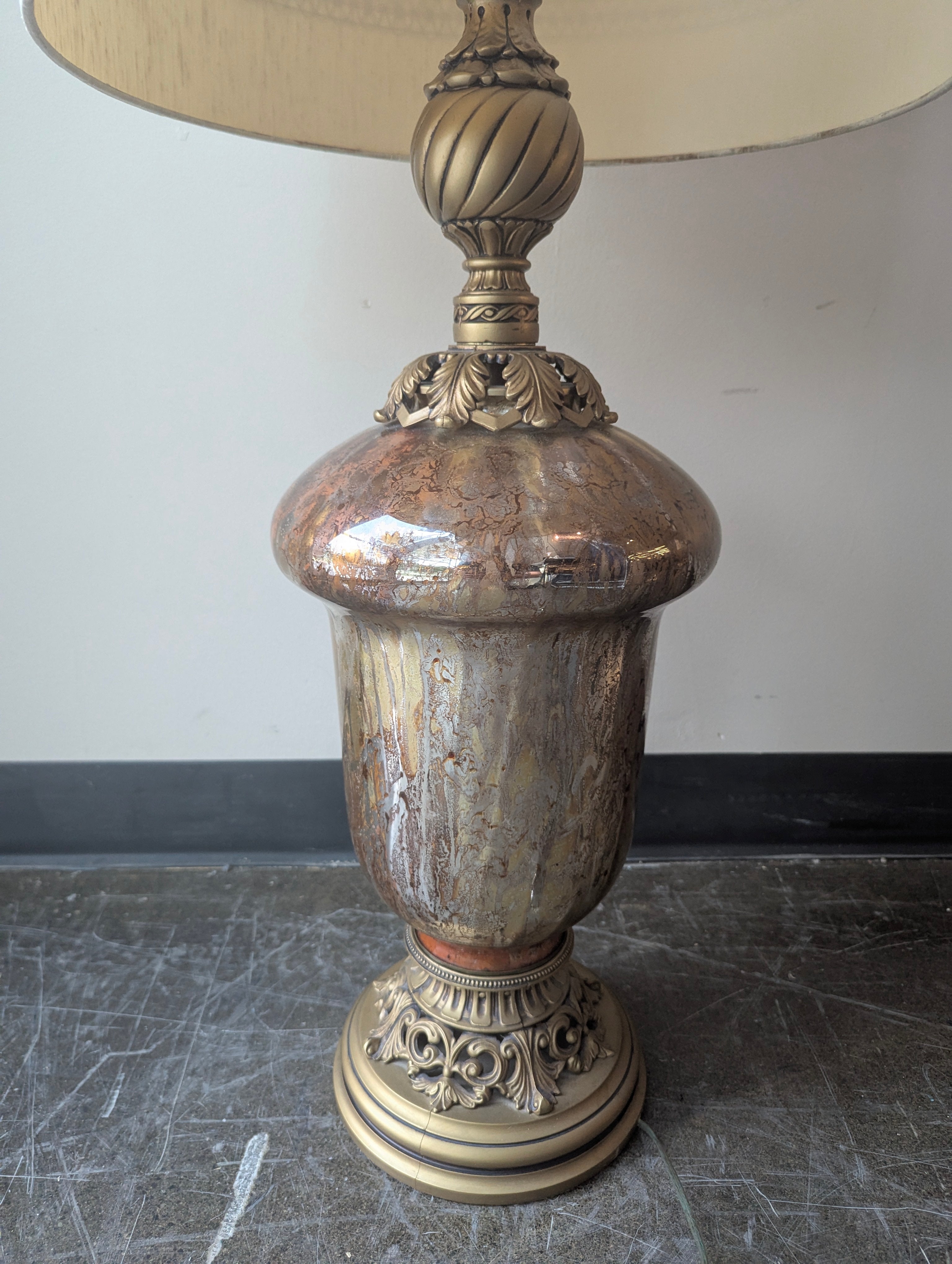 Vintage Style Floor Lamp with Ornate Urn Base