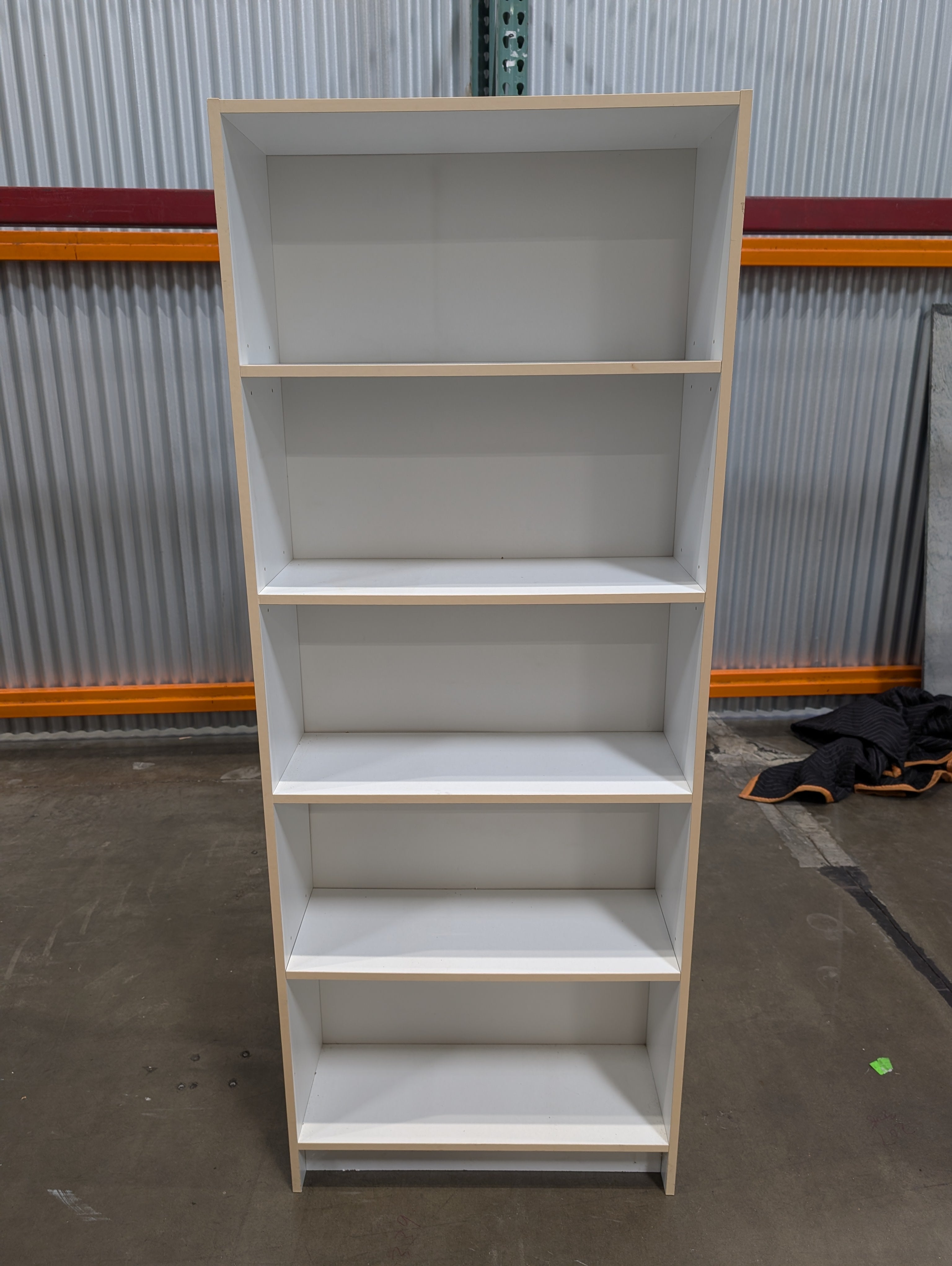 Five-Shelf White Bookcase