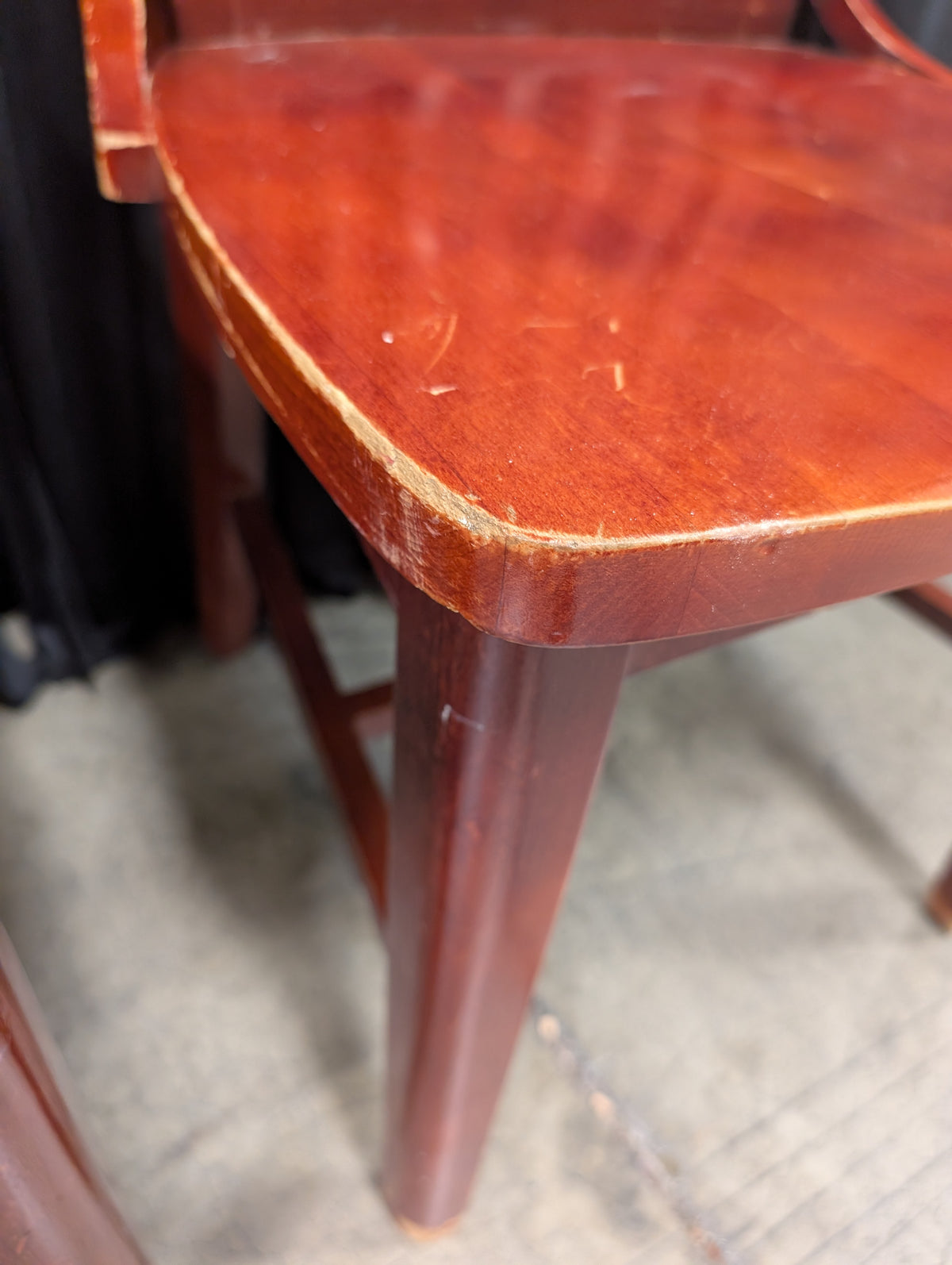 Pair of Slat Back Wooden Dining Chair in Cherry