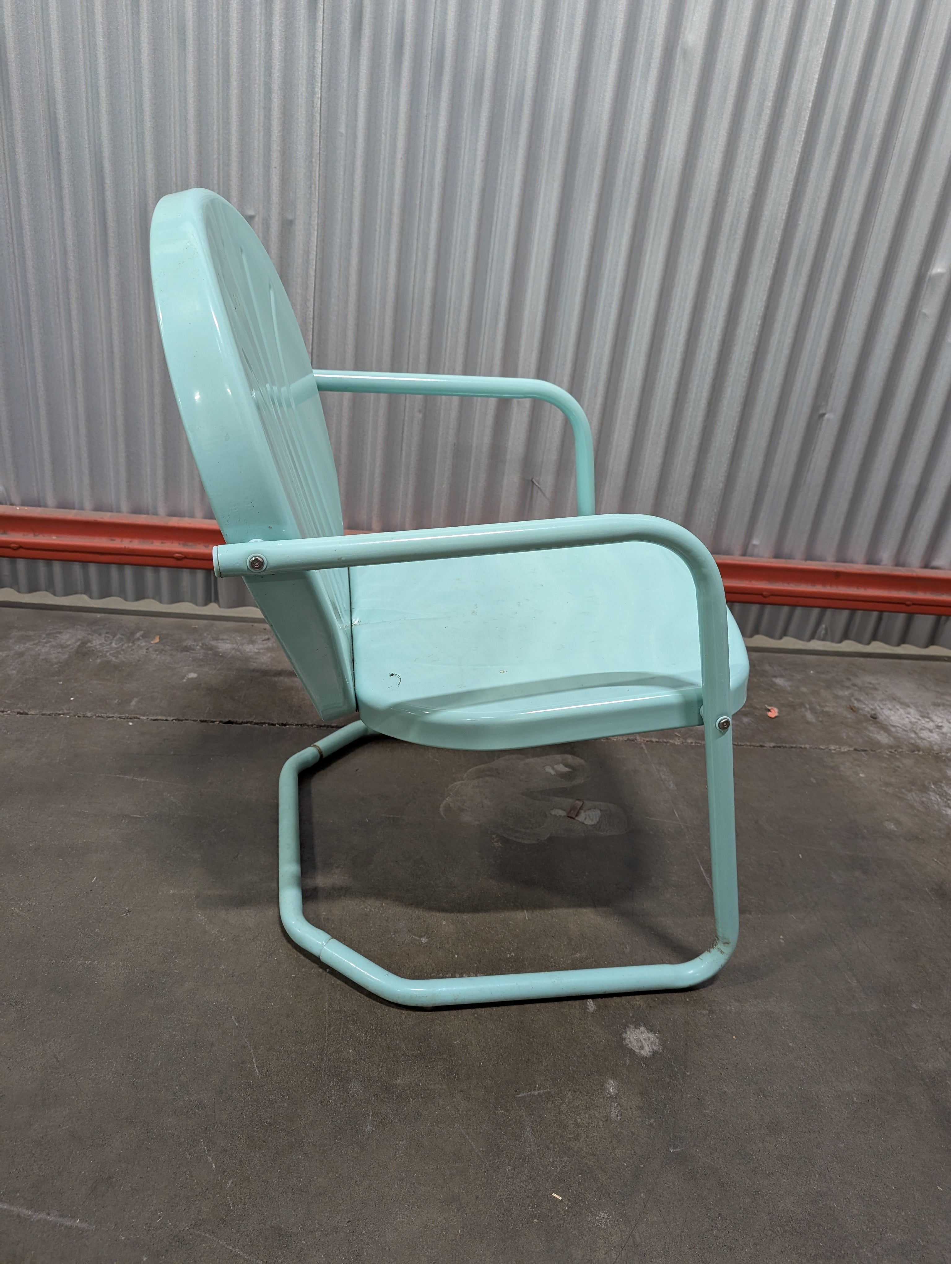 Vintage Metal Patio Chair, Powder Blue