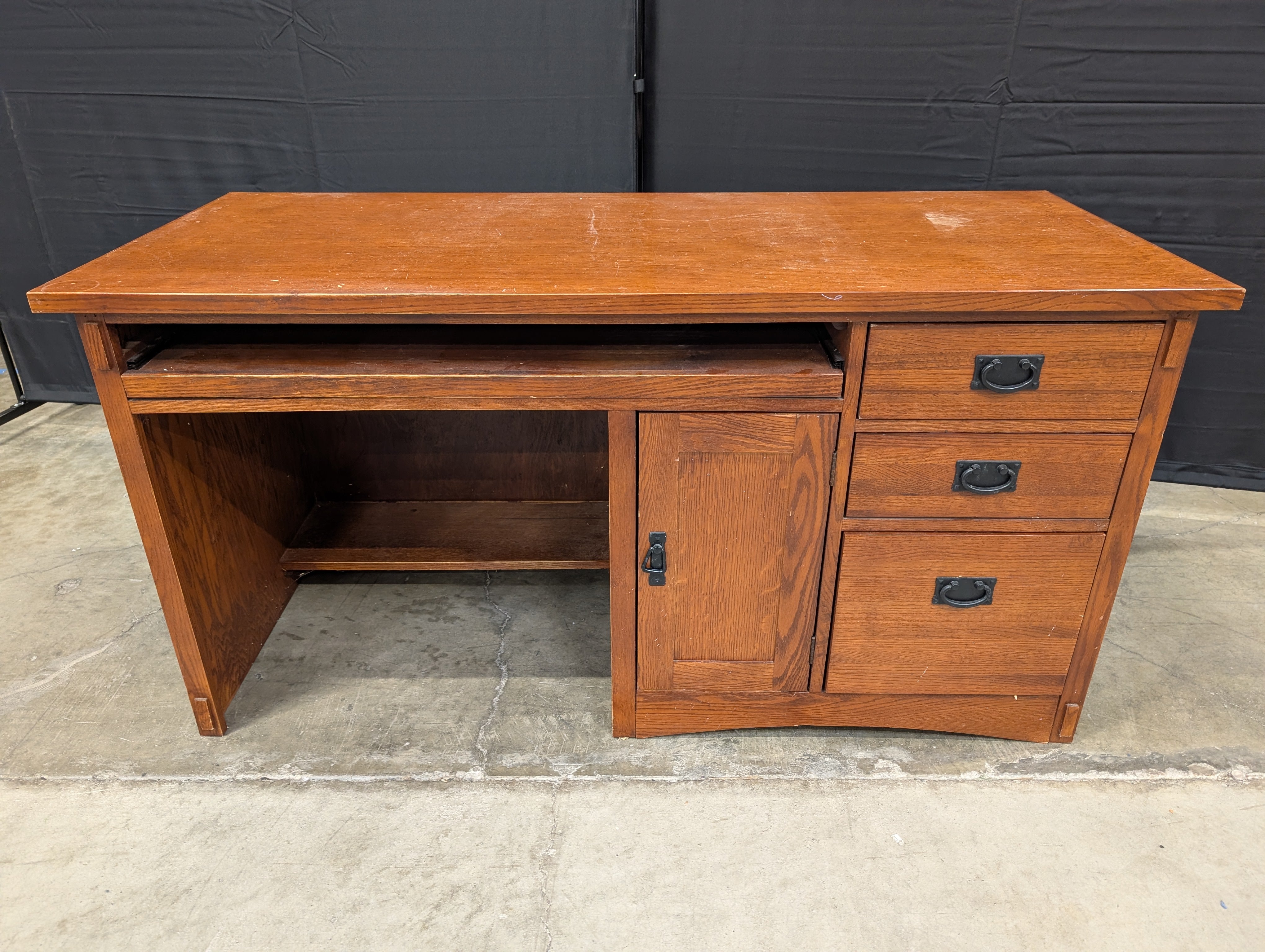 Craftsman Style Solid Wood Writing Desk with Storage