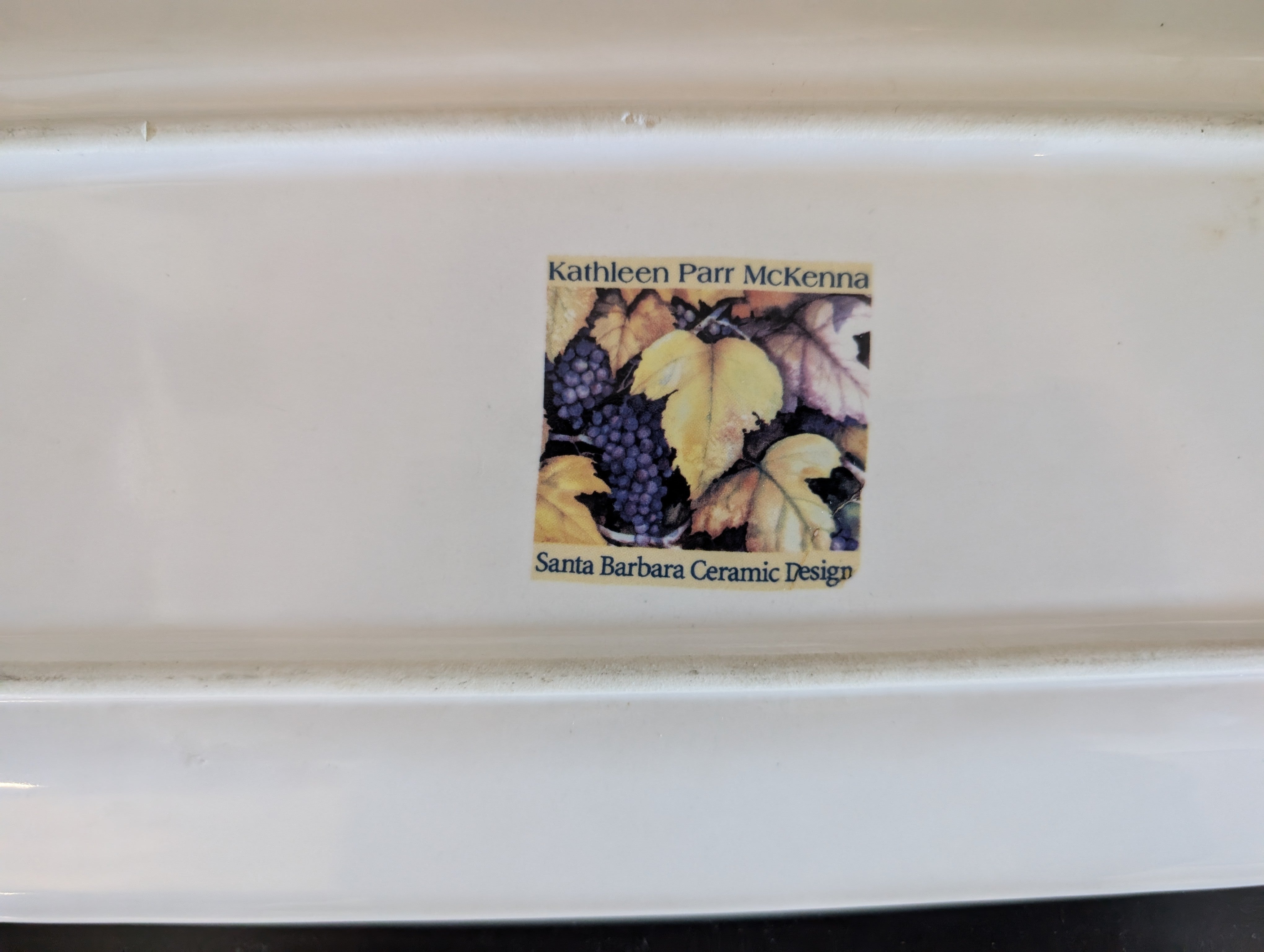 Rectangular Cheese & Wine Art Serving Platter by Kathleen T. McLane