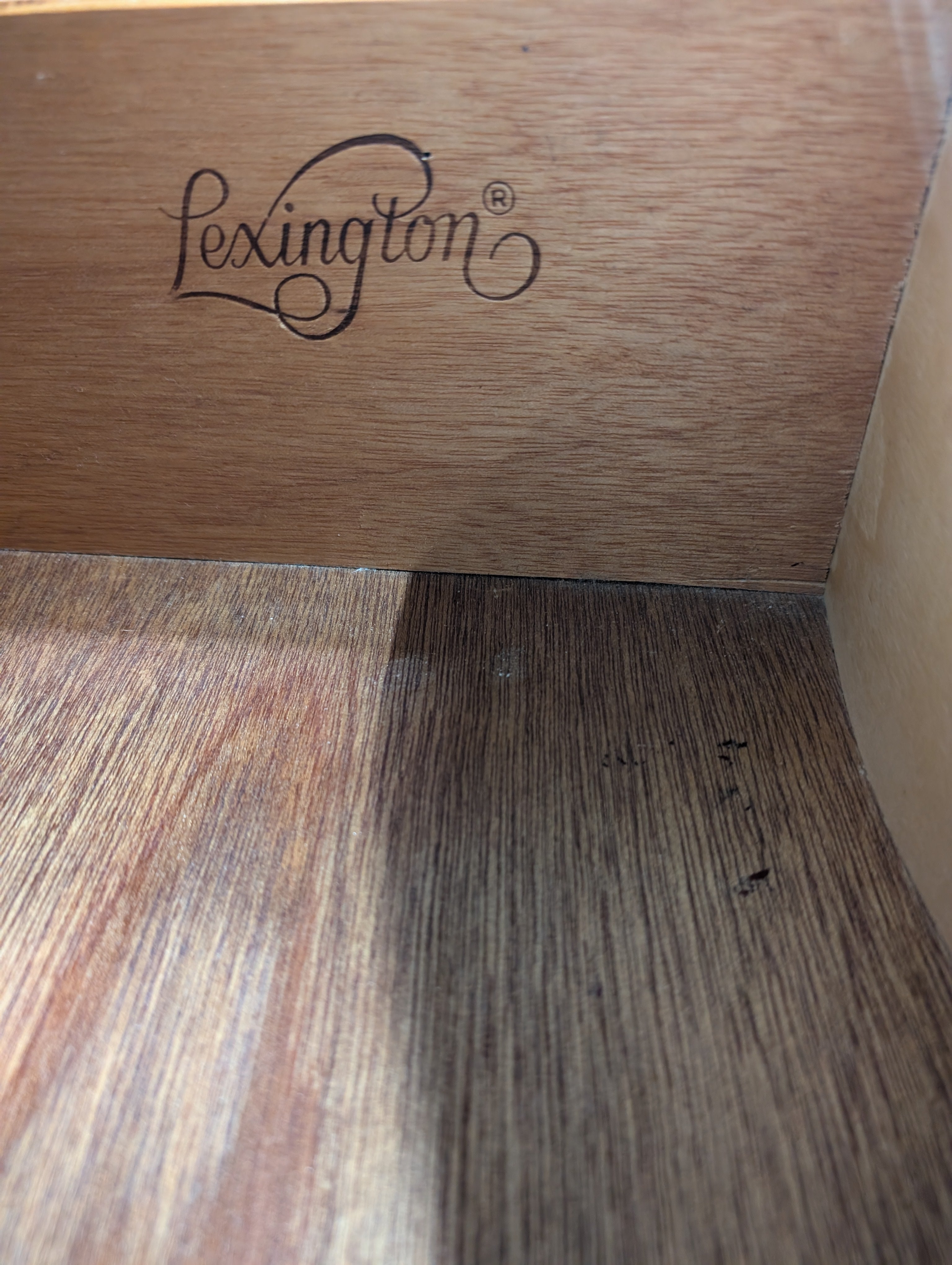 Vintage Carved Wood Two-Drawer Nightstand