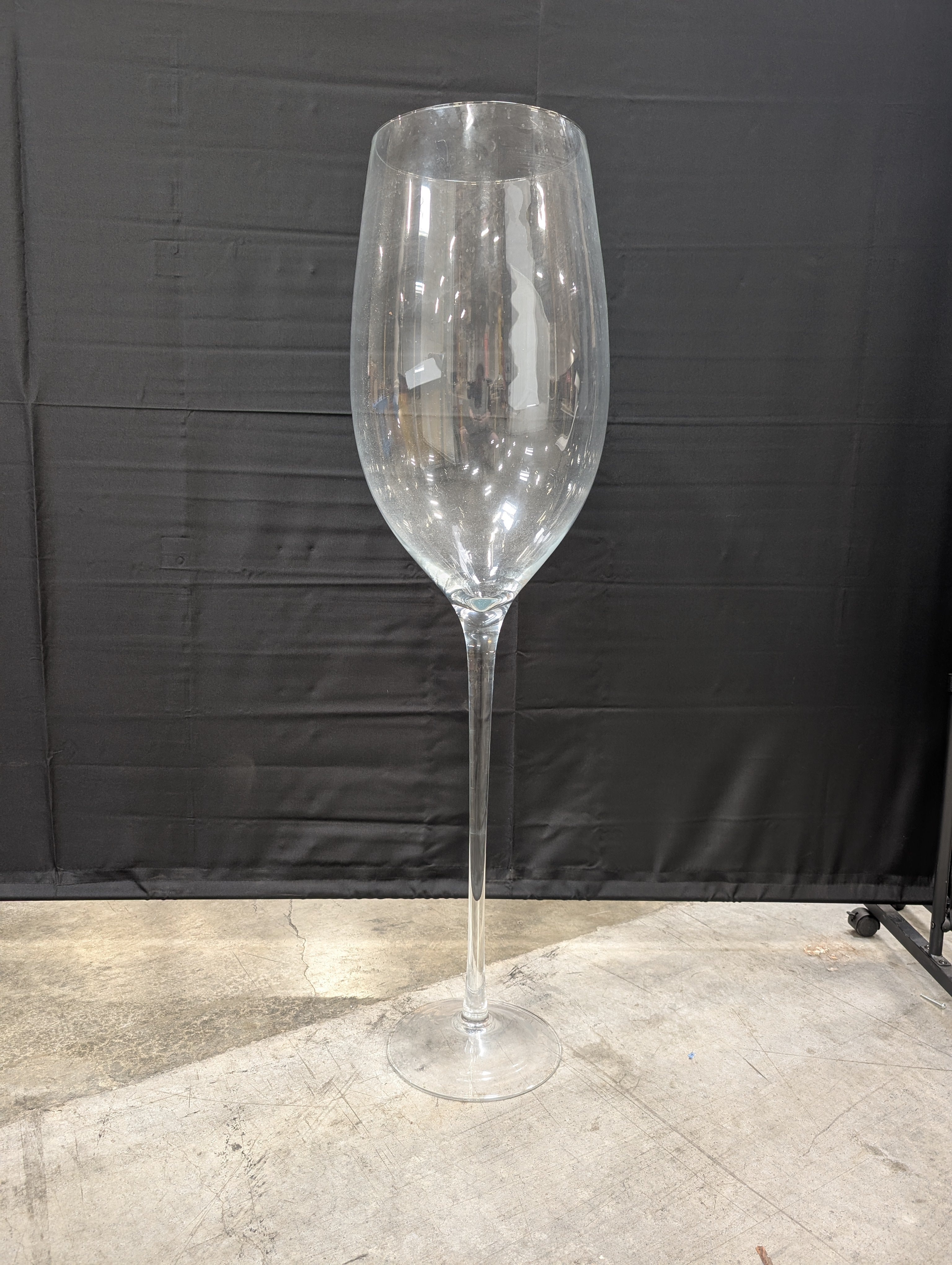 Oversized Clear Glass Wine Goblet Display