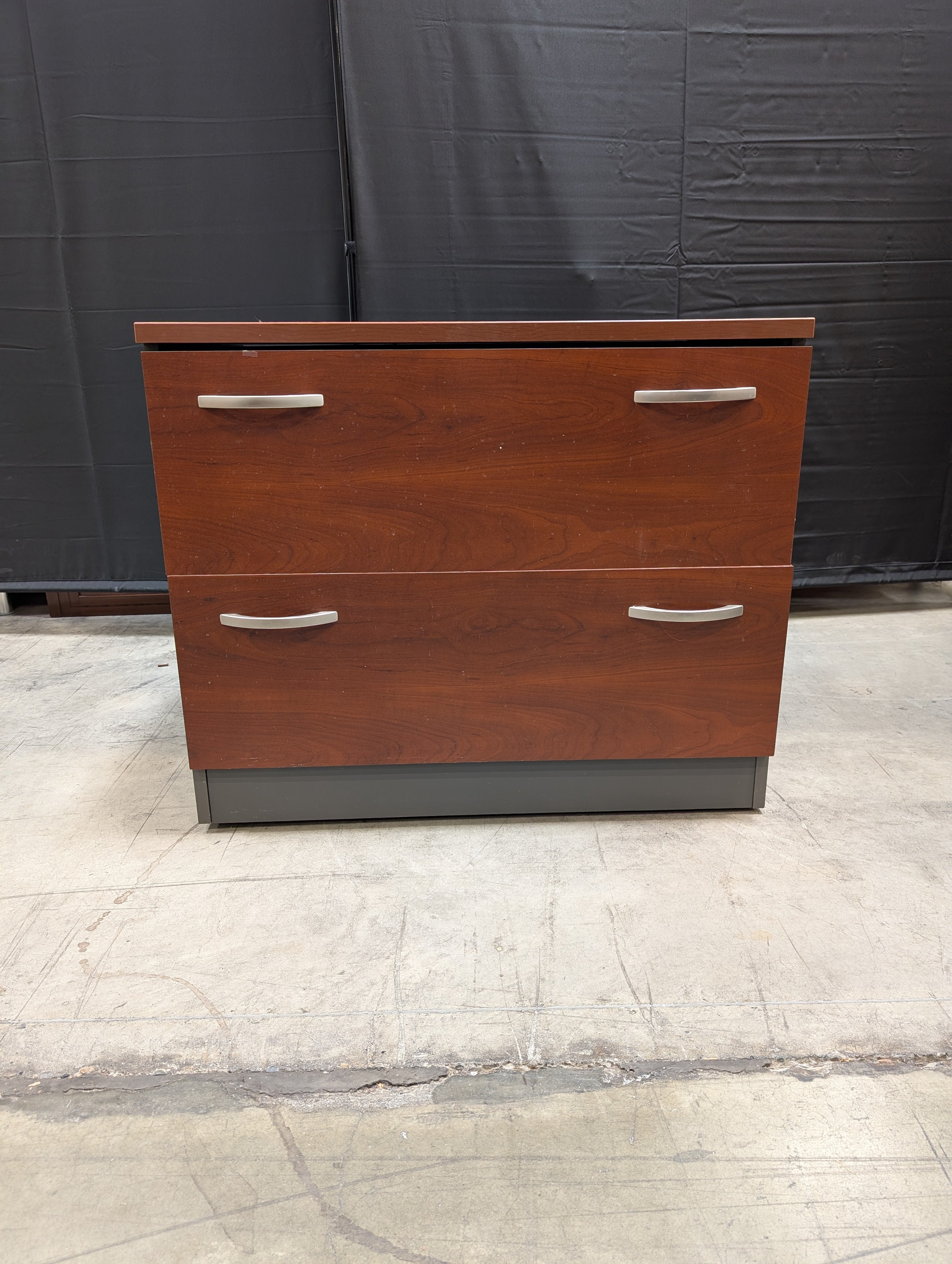 Cherry Finish Two-Drawer Storage Cabinet