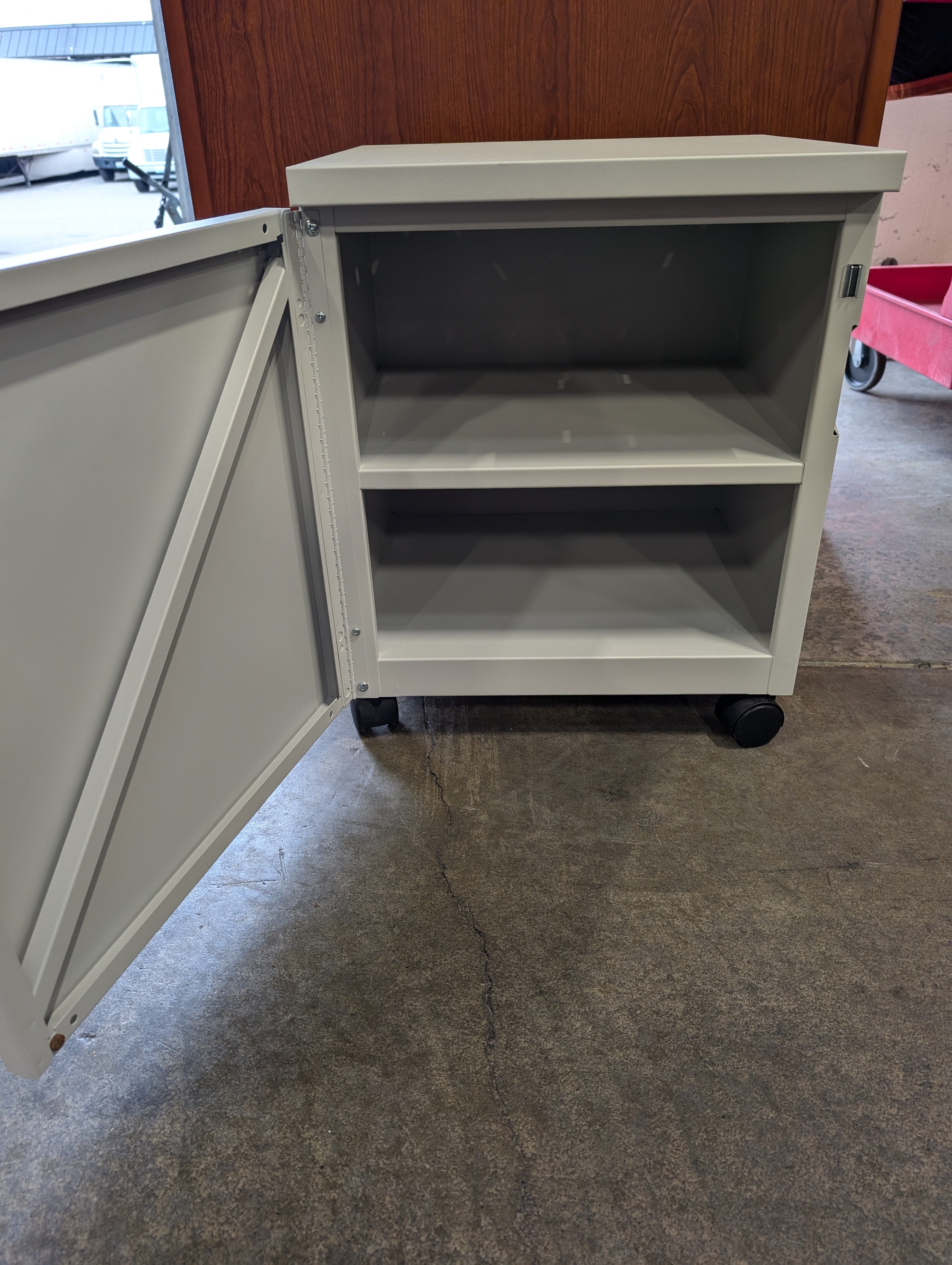 Mobile Grey Metal Storage Cabinet