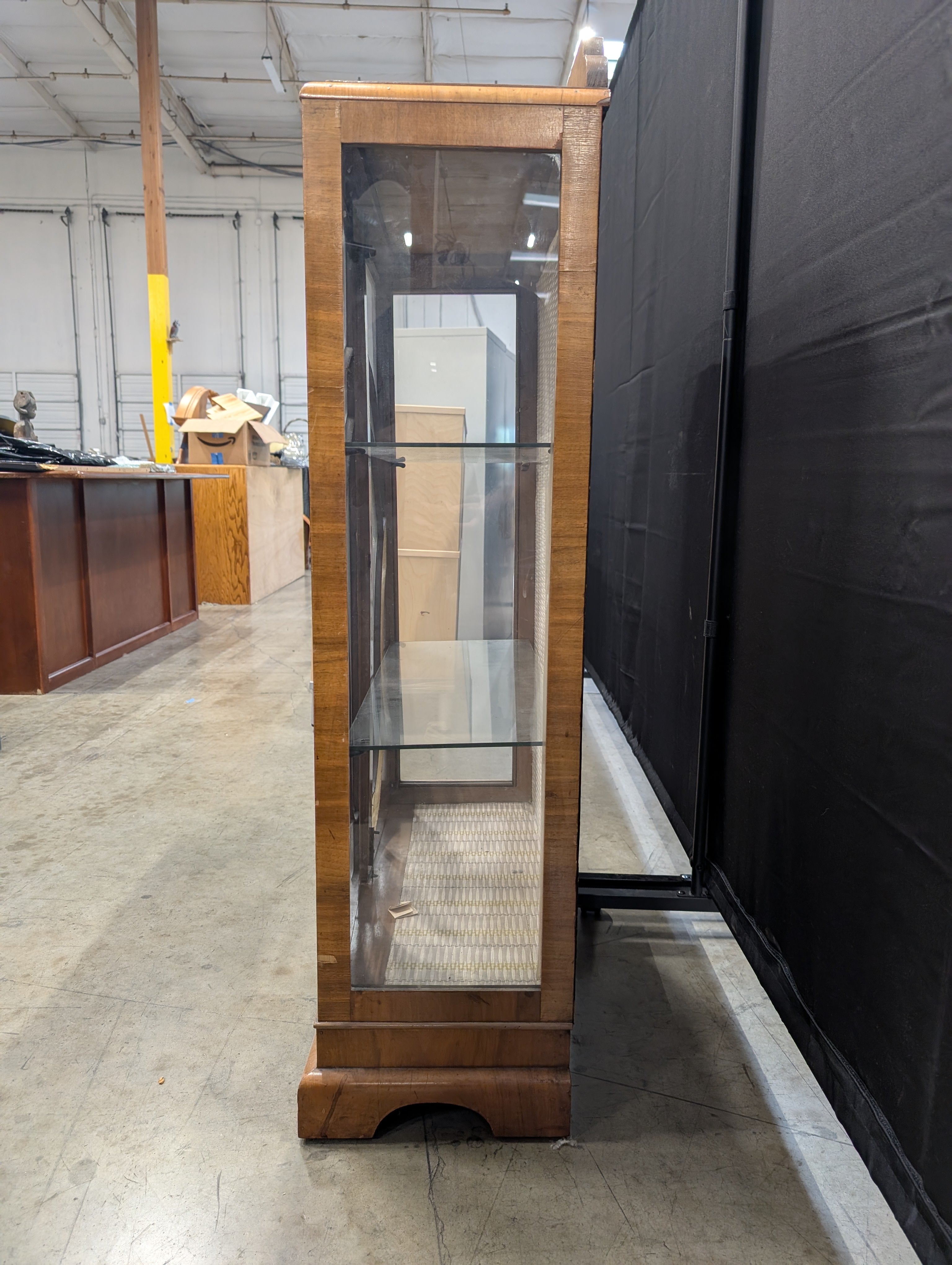 Vintage Art Deco Style Wood and Glass Display Cabinet