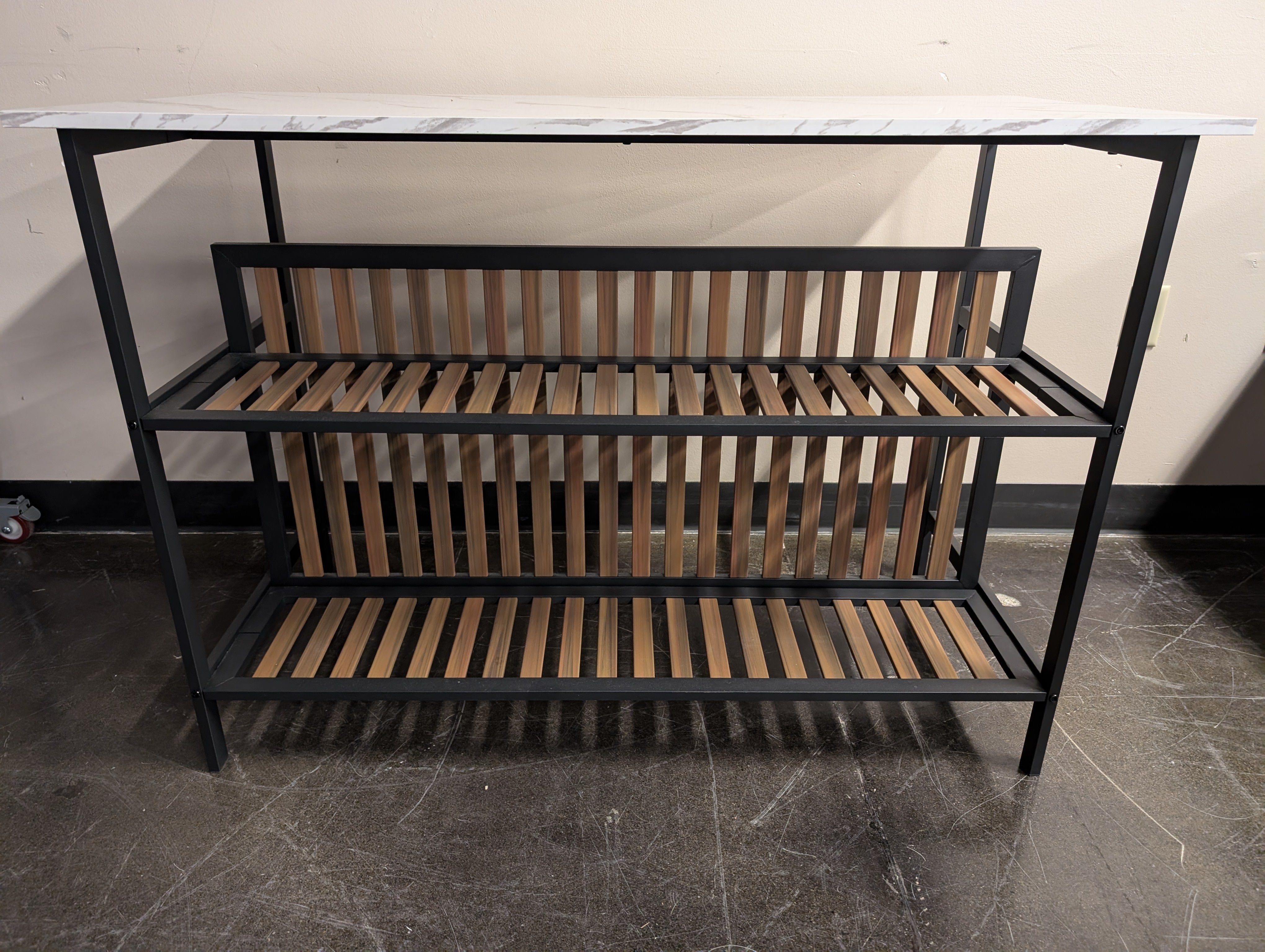 Modern Faux Marble Top Kitchen Island Bar Table