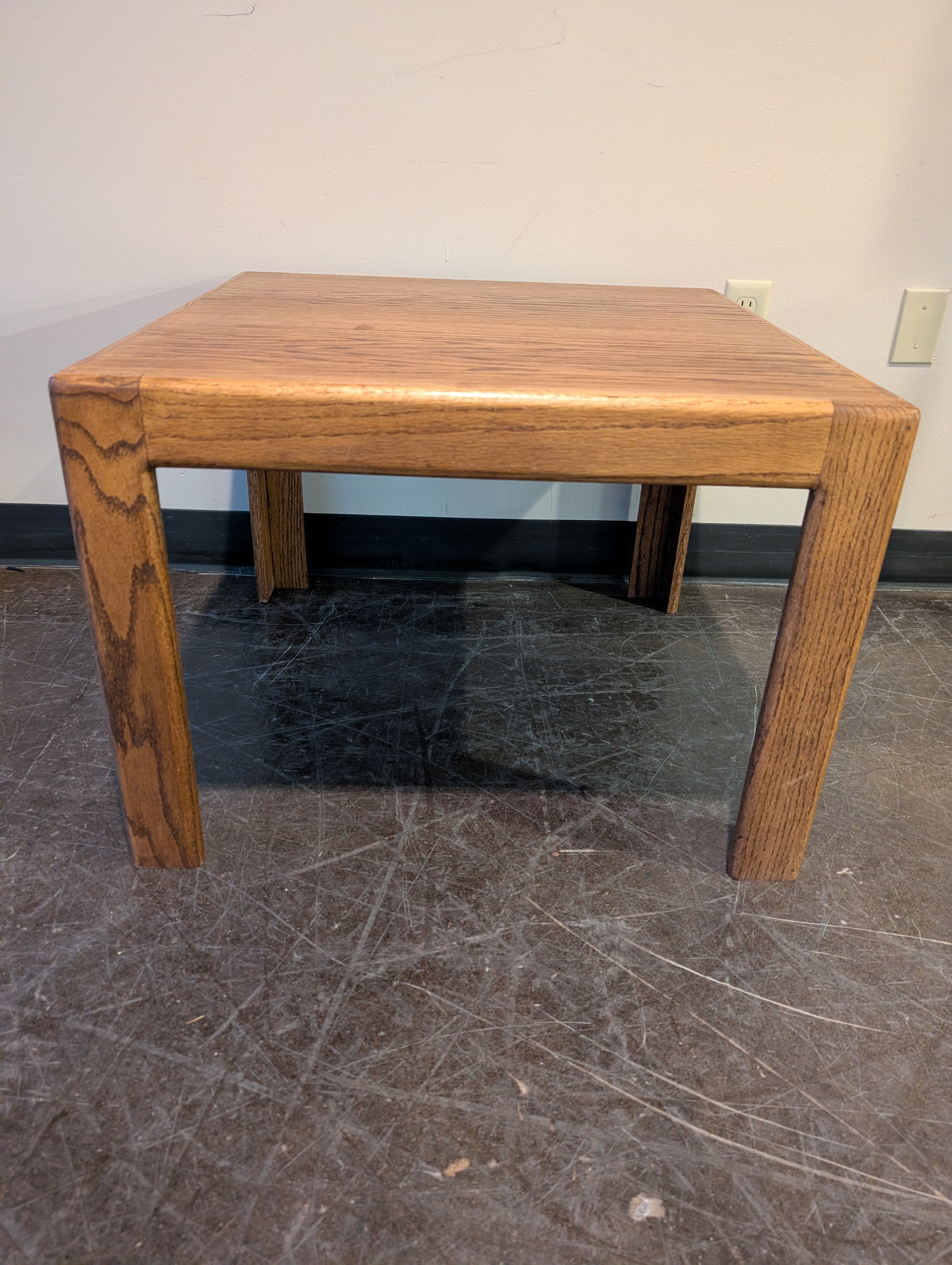 Rustic Oak Finish Square Side Table