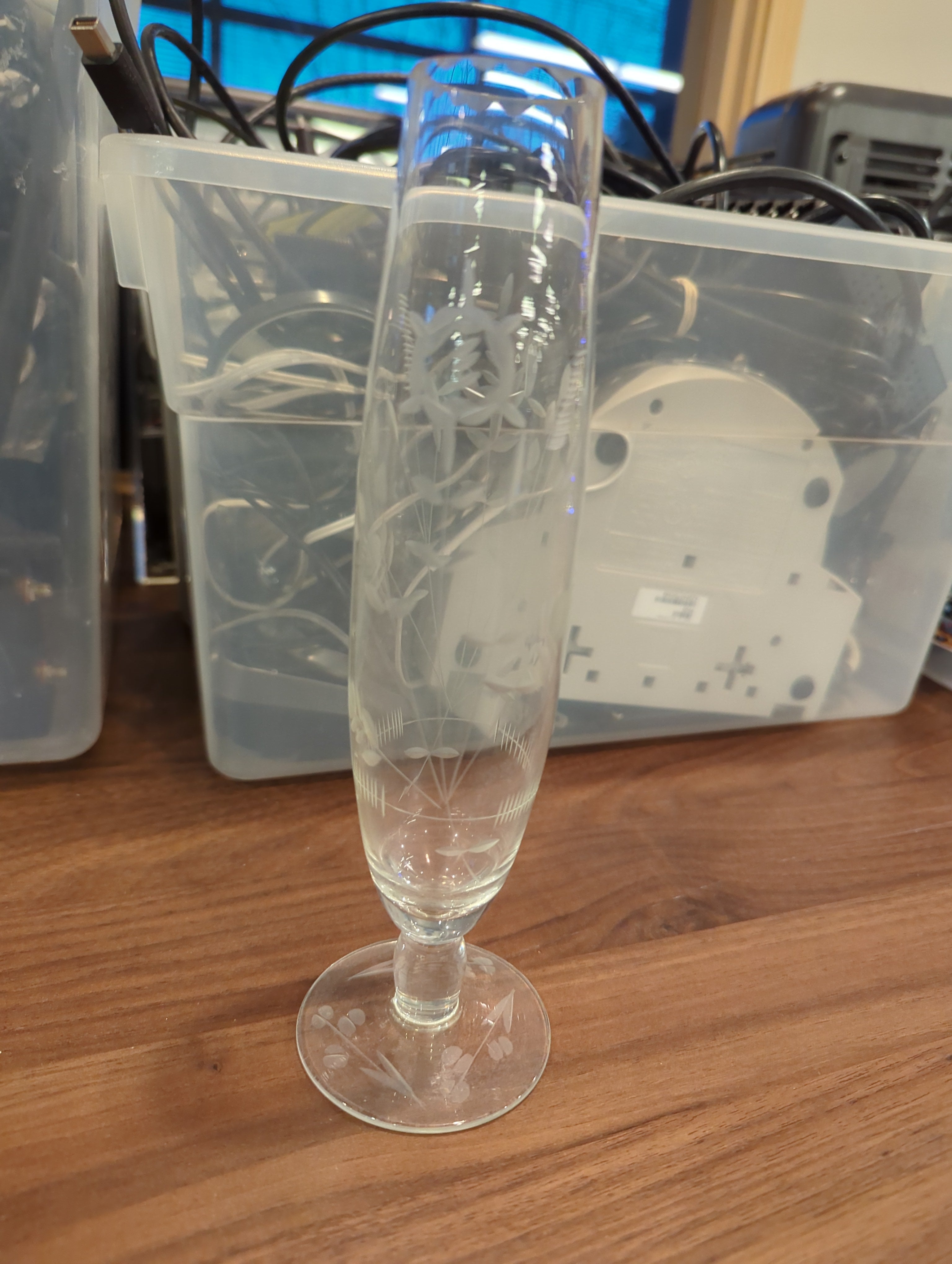 Floral Glass Champagne Flute Stemmed Drinkware