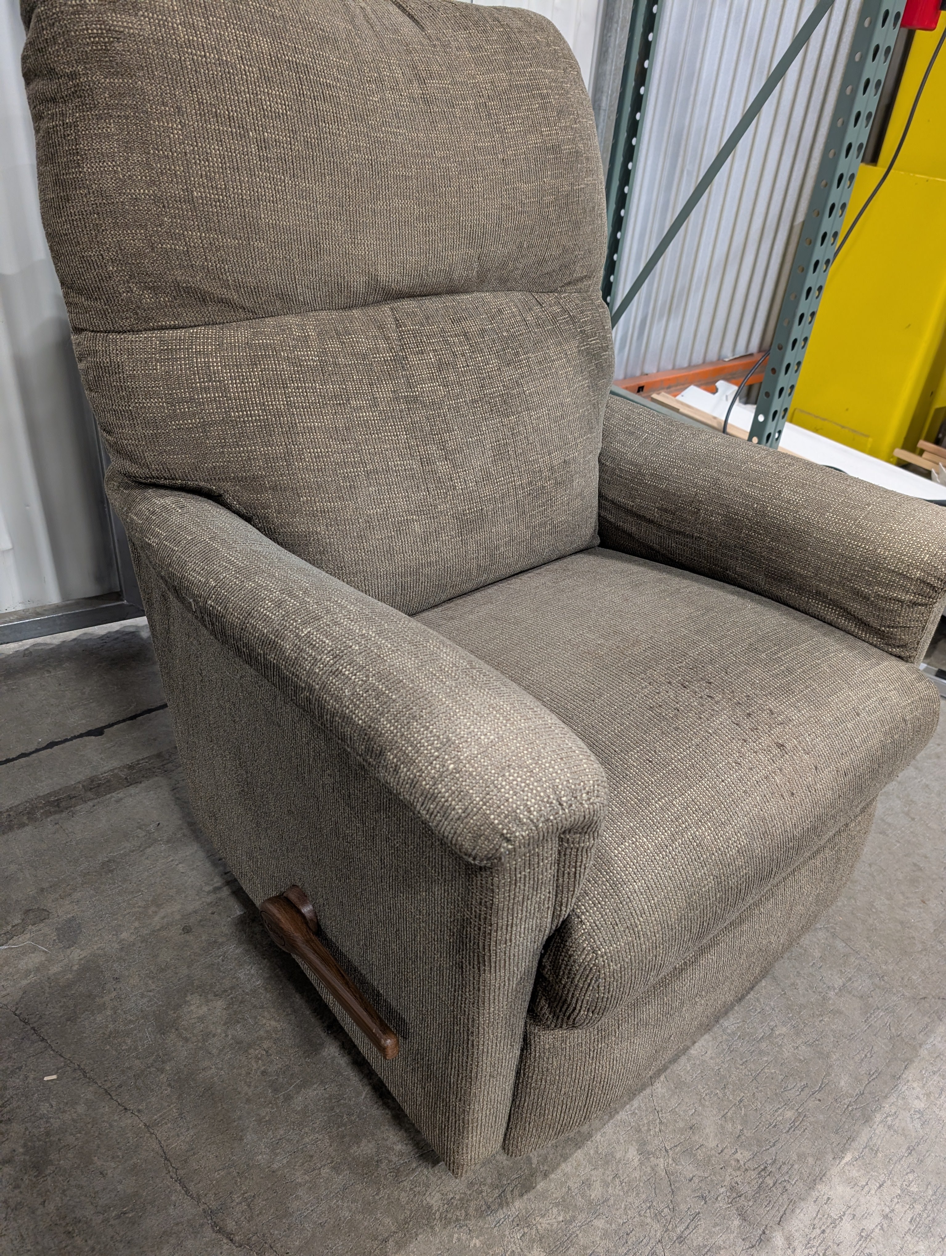 LazyBoy Neutral Tone Upholstered Recliner Rocking chair with Footrest