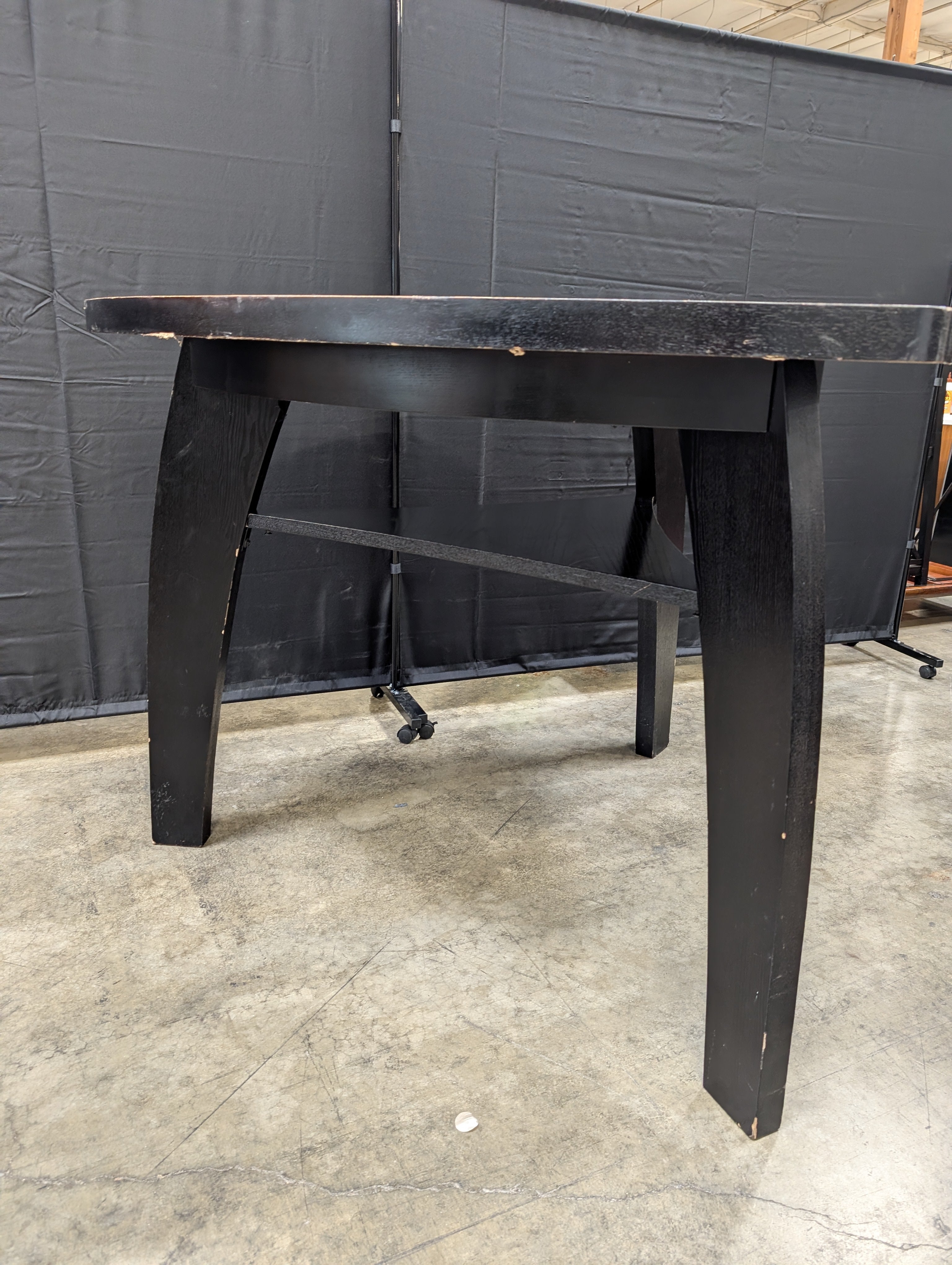 Modern Dark Wood Triangular Table