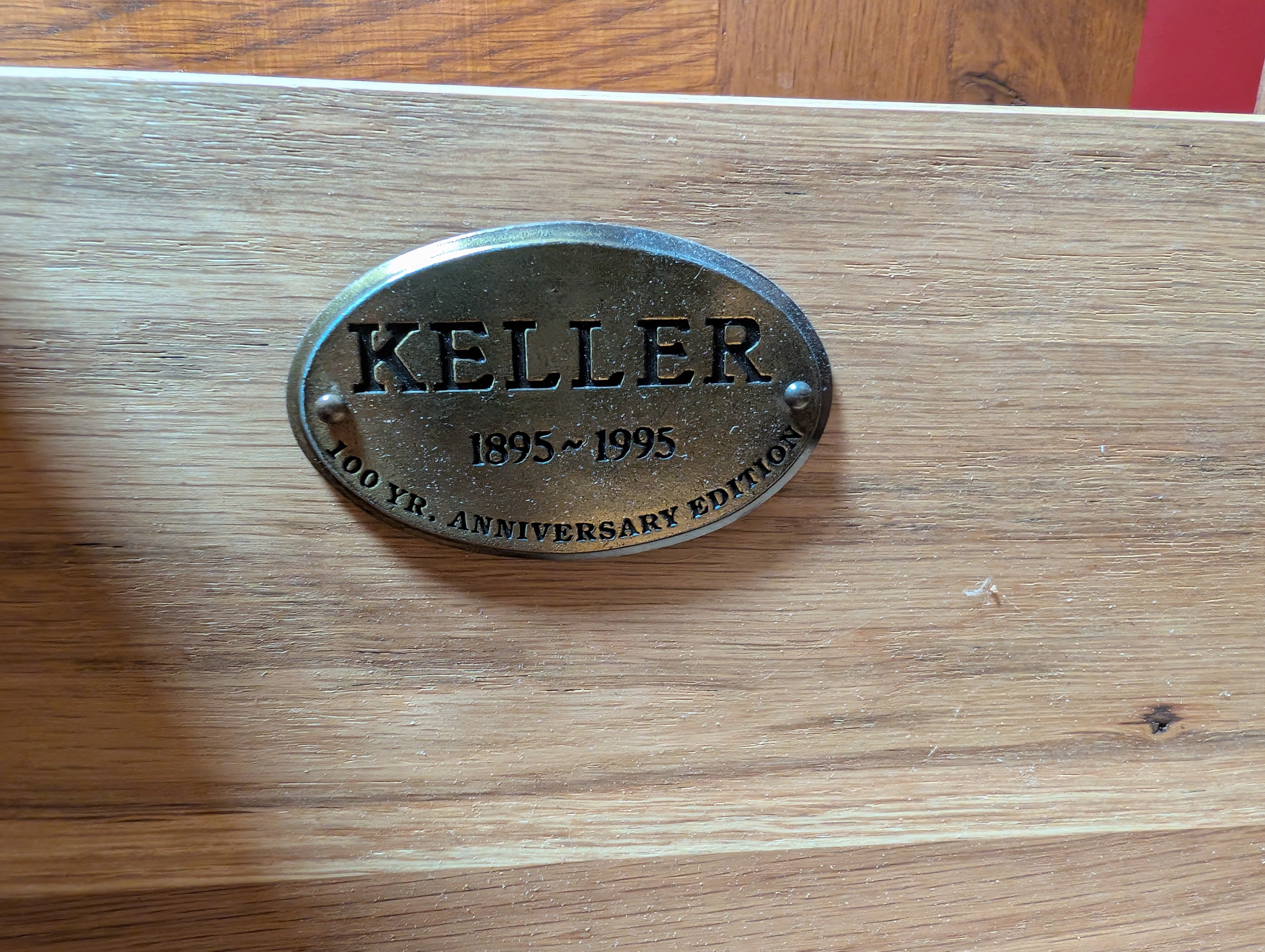 Keller Furniture Brown Wood Armoire with Metal Pulls