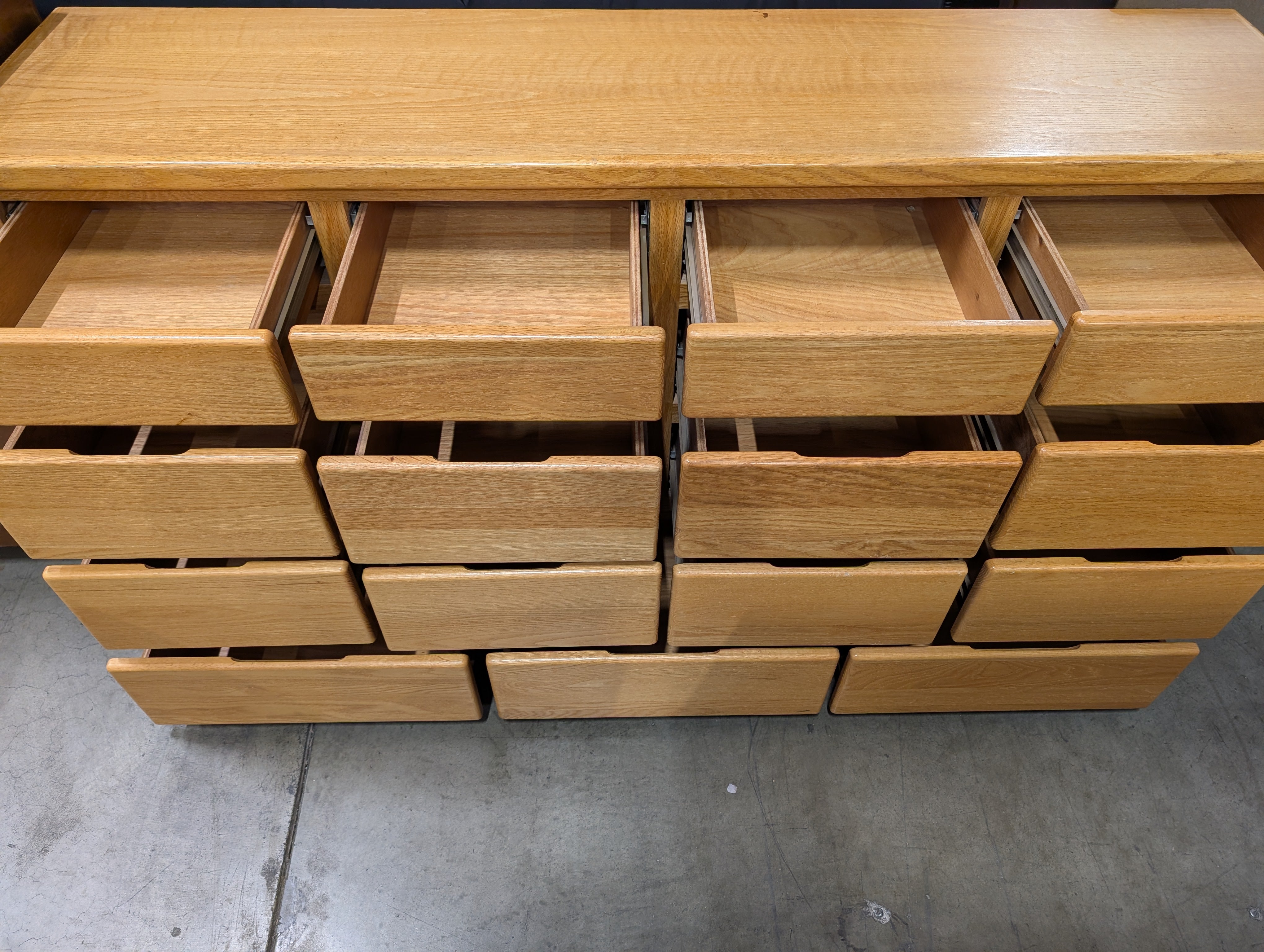Natural Wood Multi-Drawer Dresser Cabinet