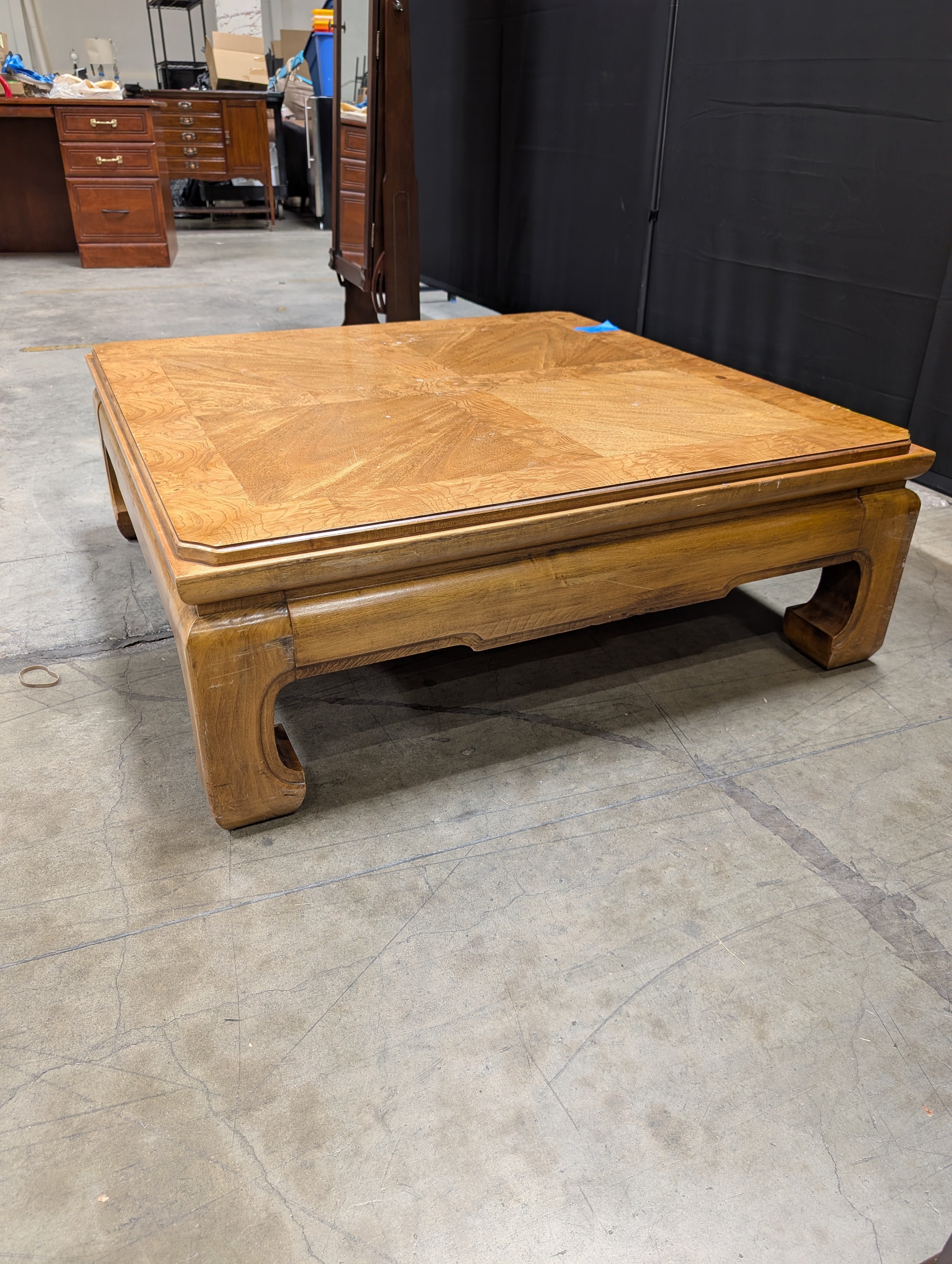 Thomasville Burl Wood Veneer Coffee Table