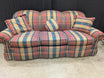 Classic Plaid Fabric Sofa with Loose Cushions