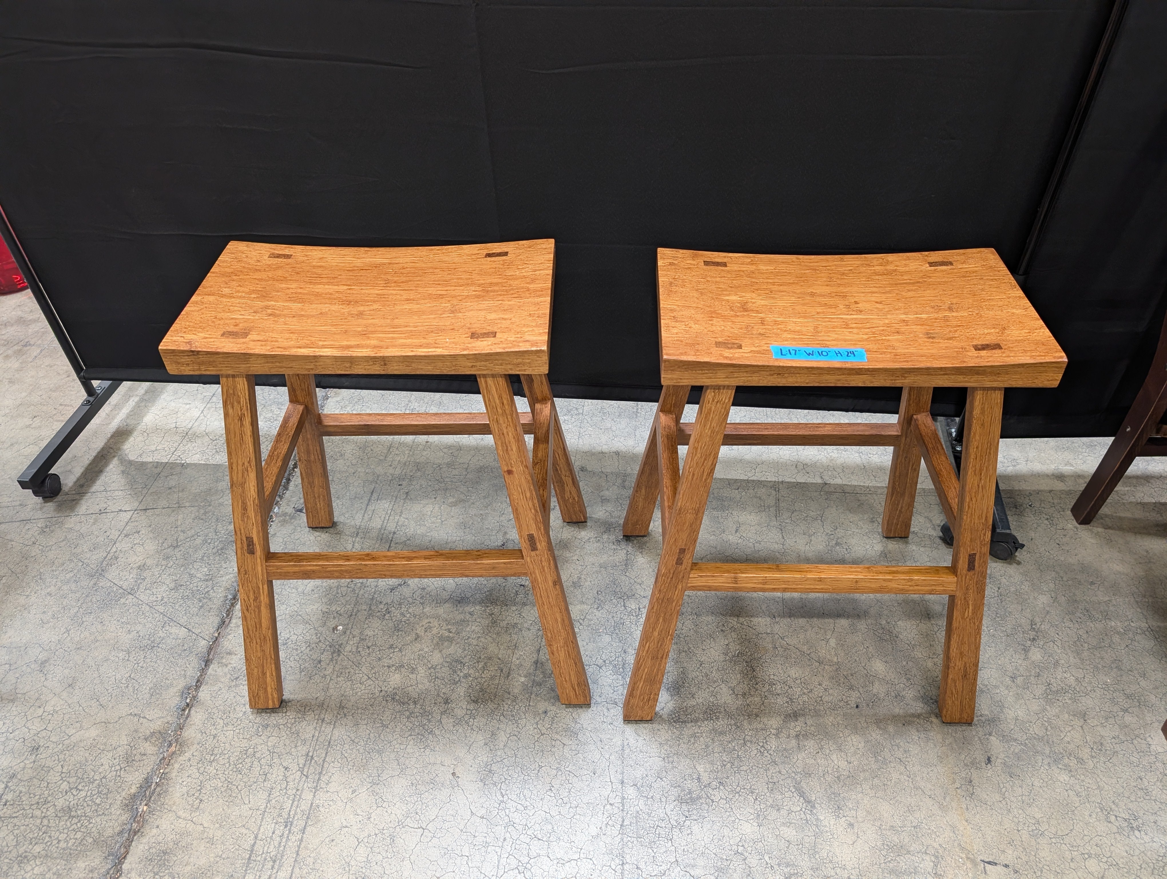 Pair of Mission Style Bar Stool in Wood