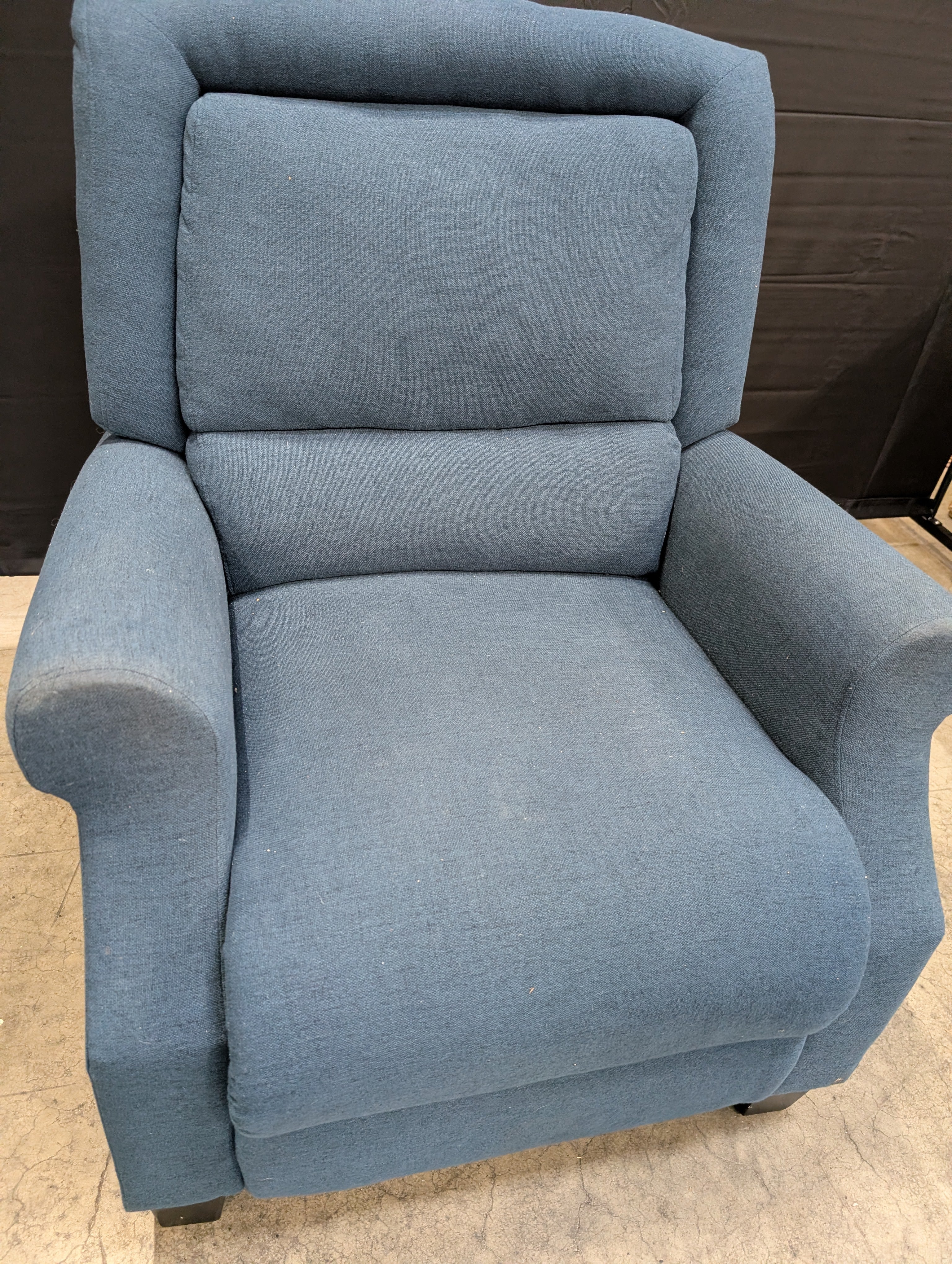 Comfortable Blue Upholstered Recliner Chair