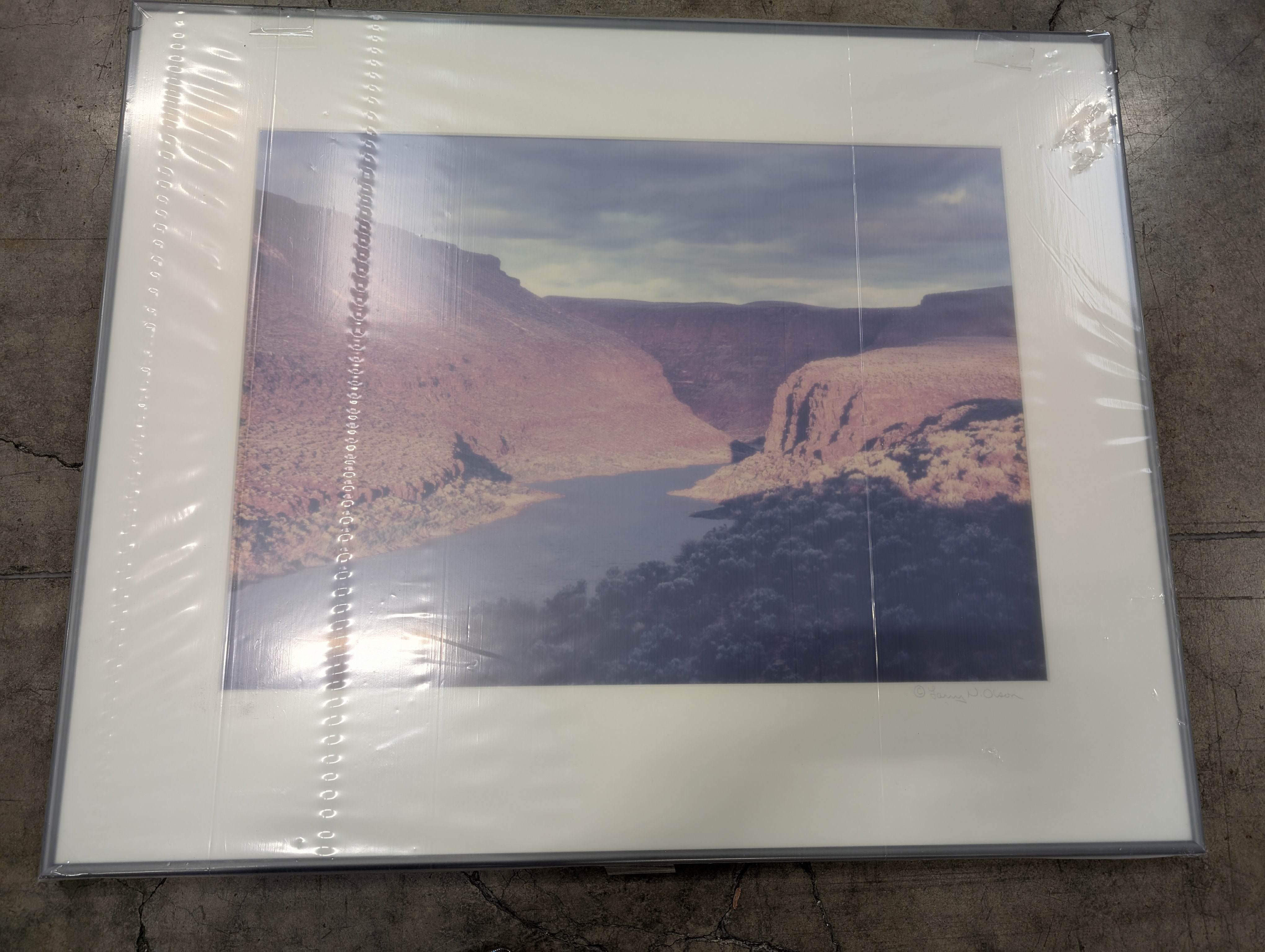 Scenic Canyon River Landscape Framed Wall Art Print