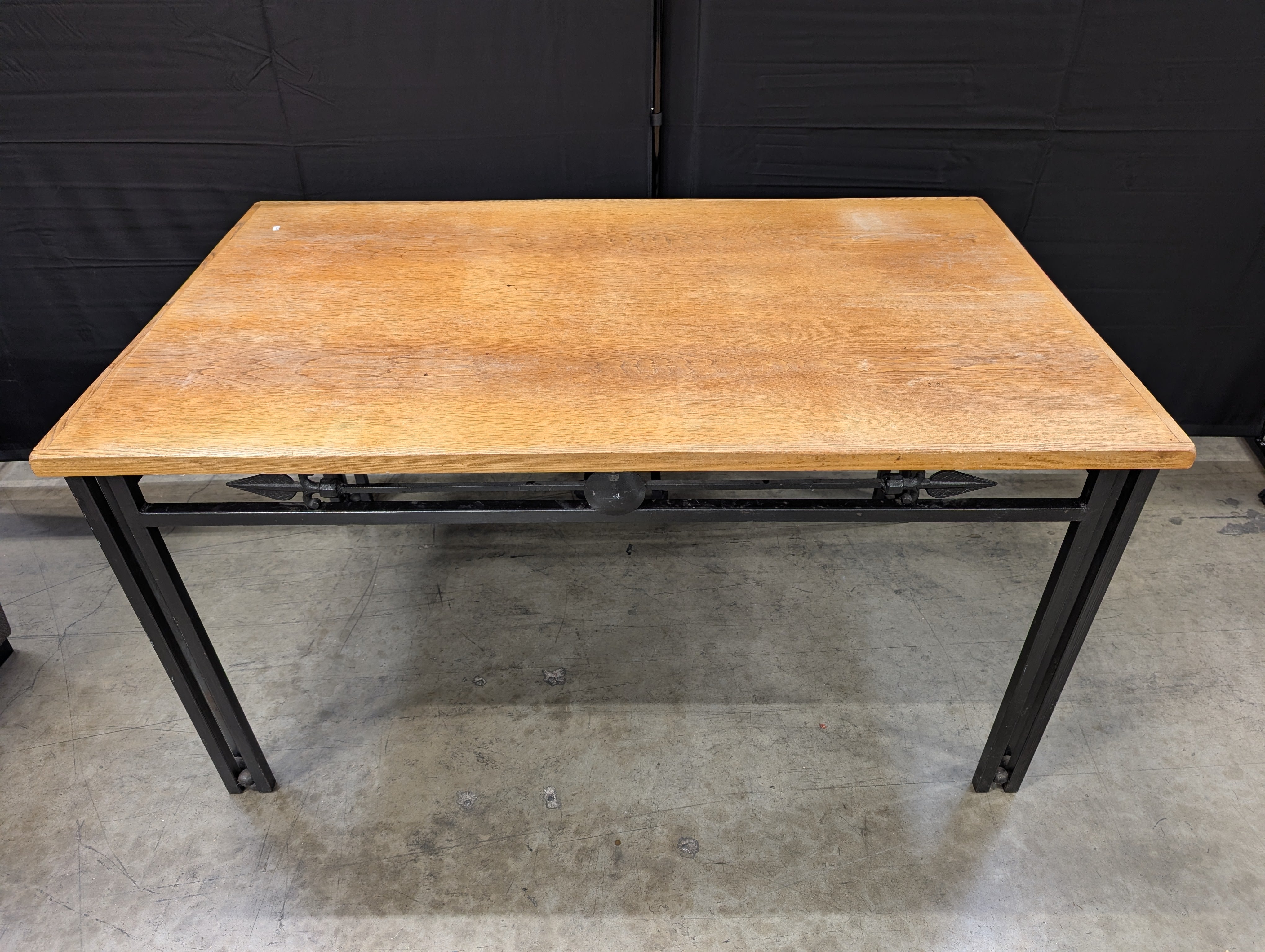 Rectangular Wood Top Table with Black Metal Frame *NOT ATTACHED*