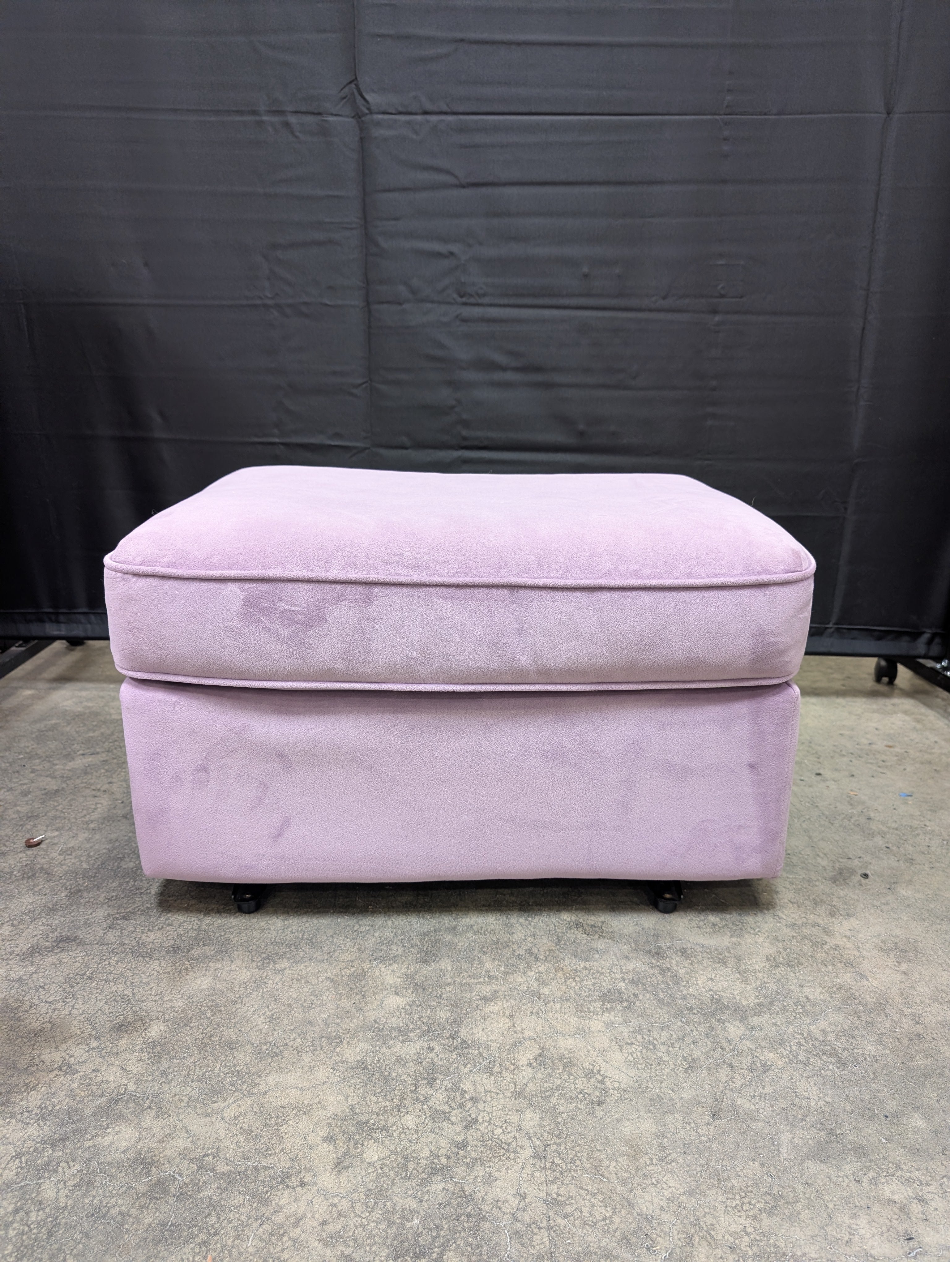 Lavender Microfiber Ottoman