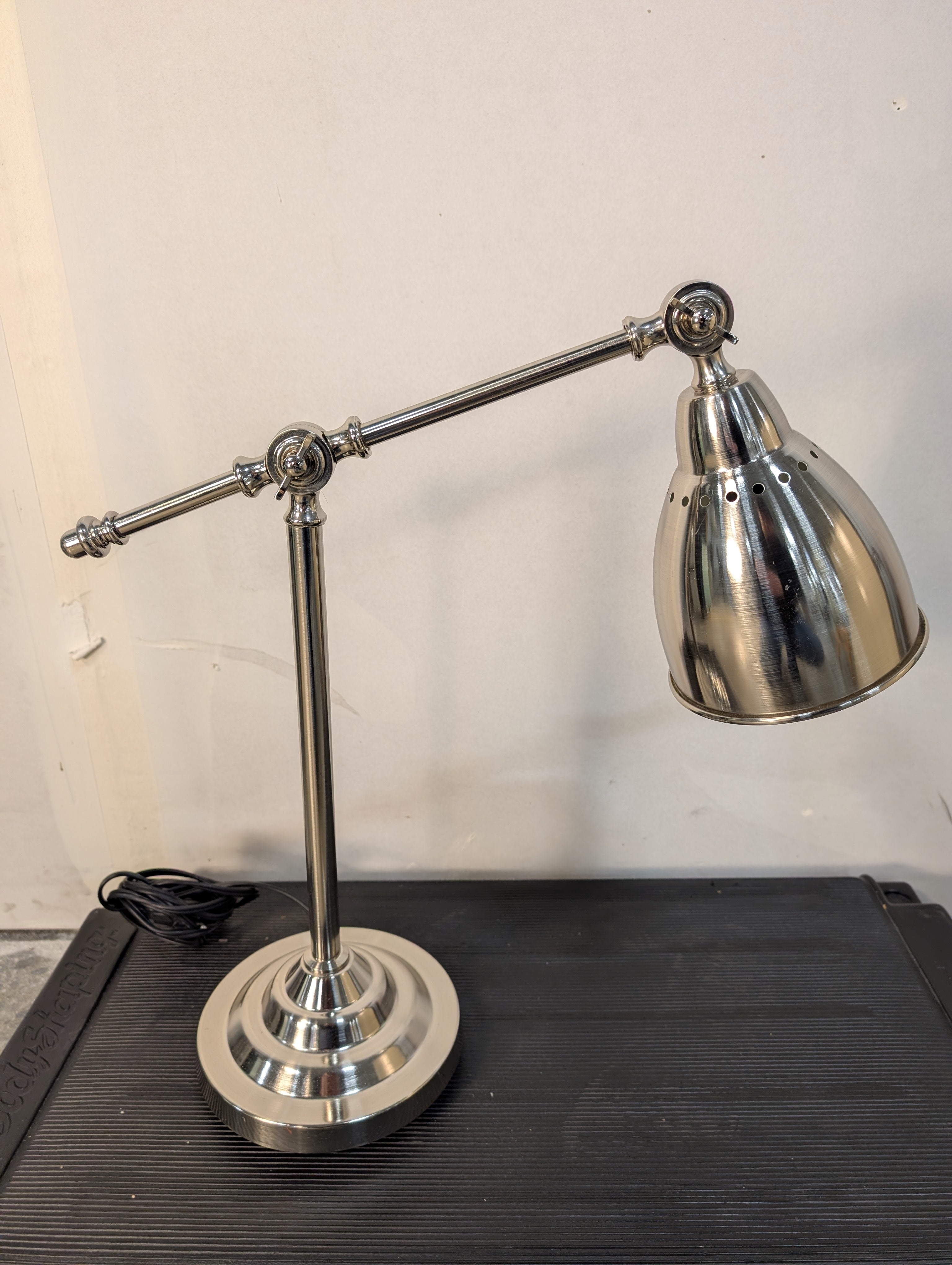 Versatile Adjustable Silver-Tone Wall Sconce or Desk Lamp