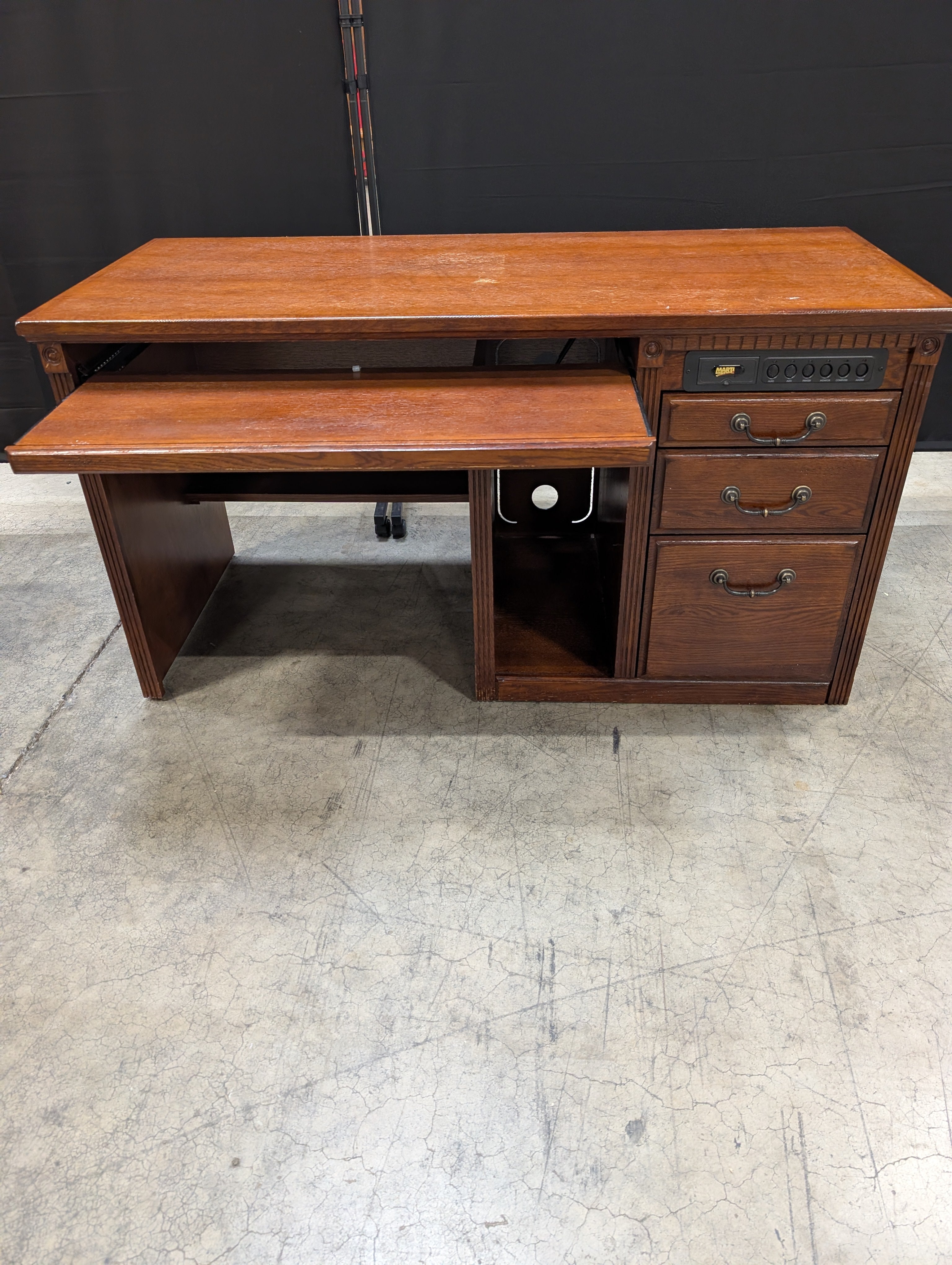 Martin Furniture Dark Wood Office Desk with Storage