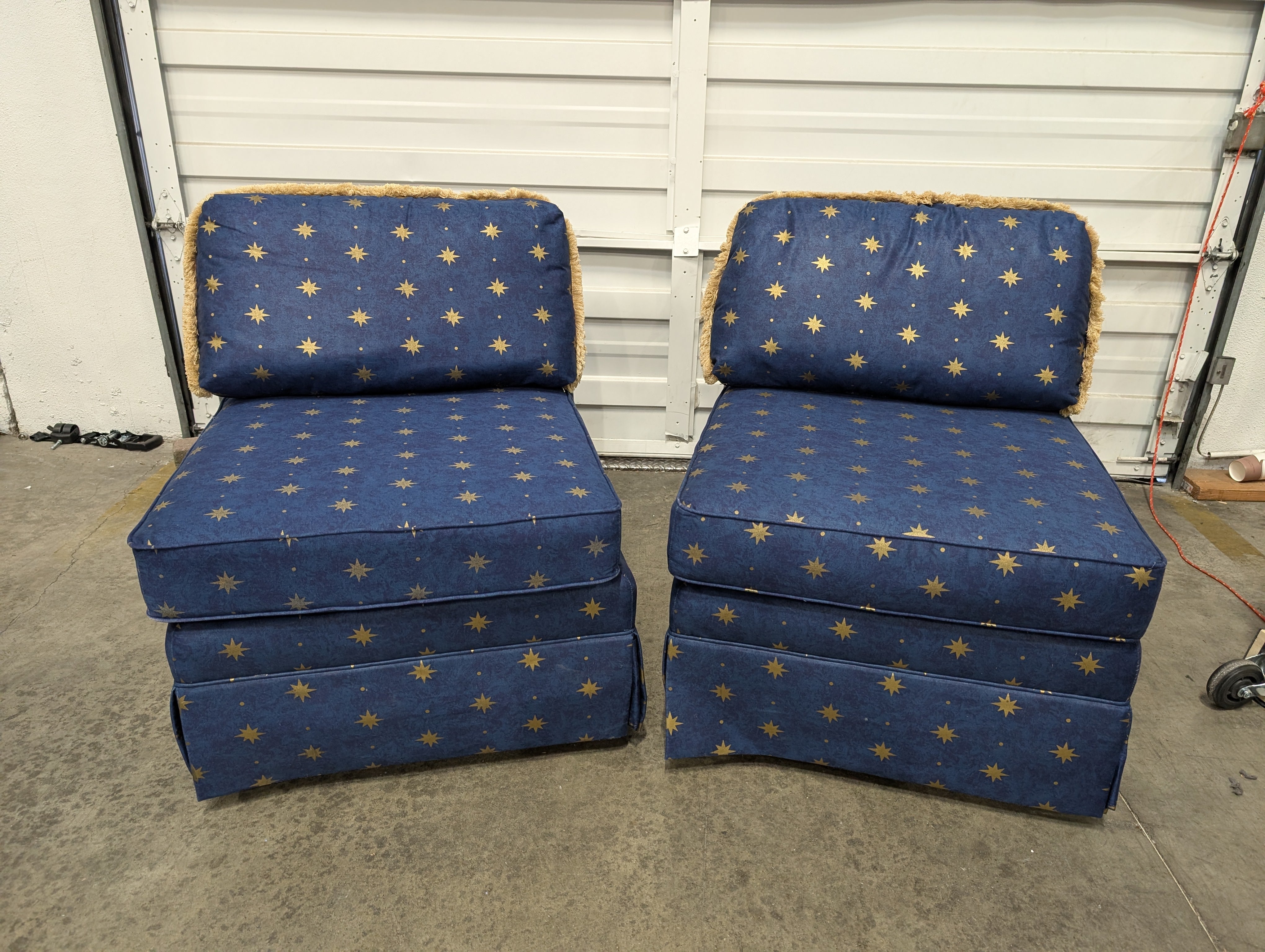 Charming Blue and Gold Star Pattern Modular Two-Piece Seating