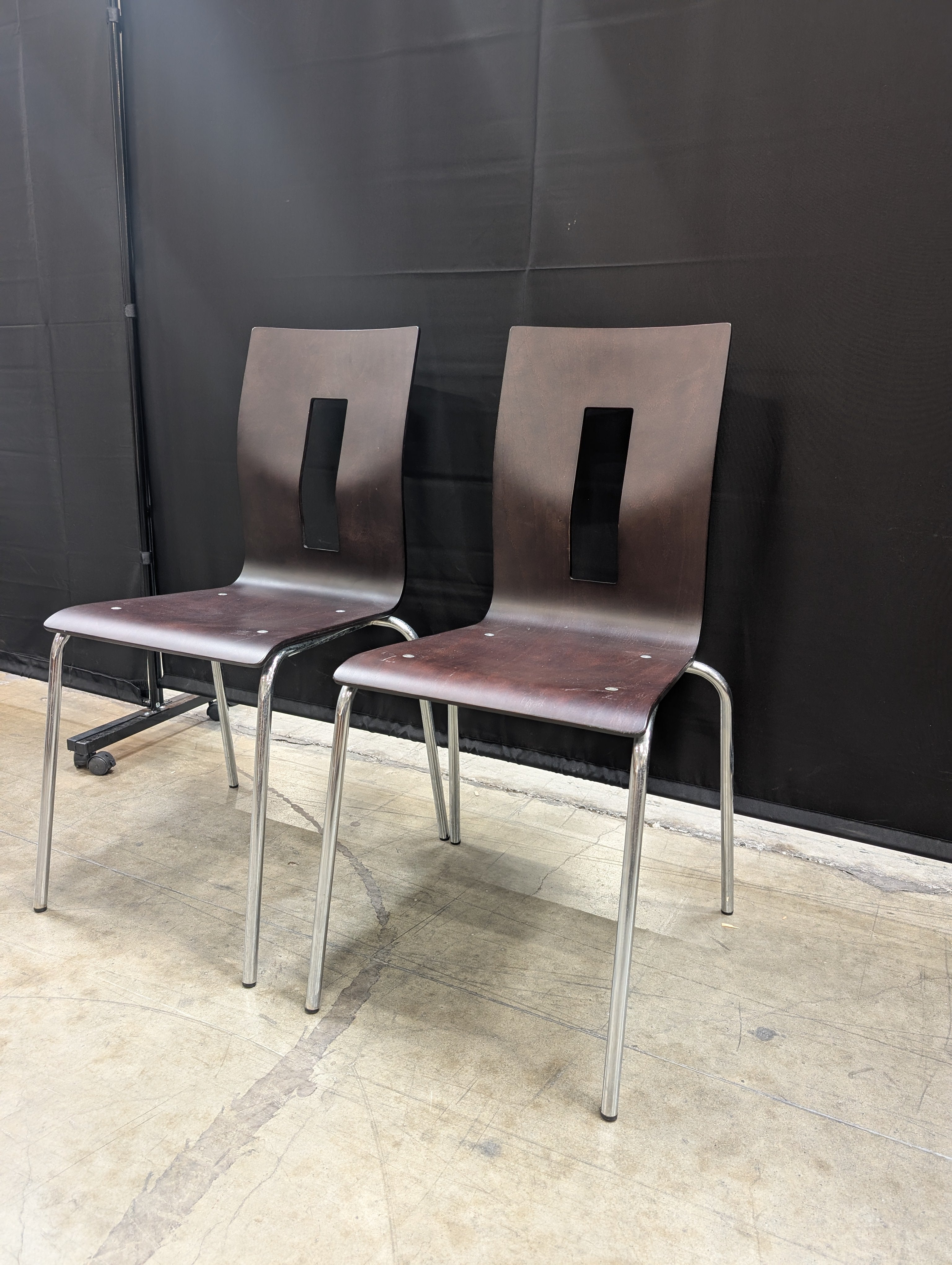 Pair of Allermuir Bentwood Stackable Chairs