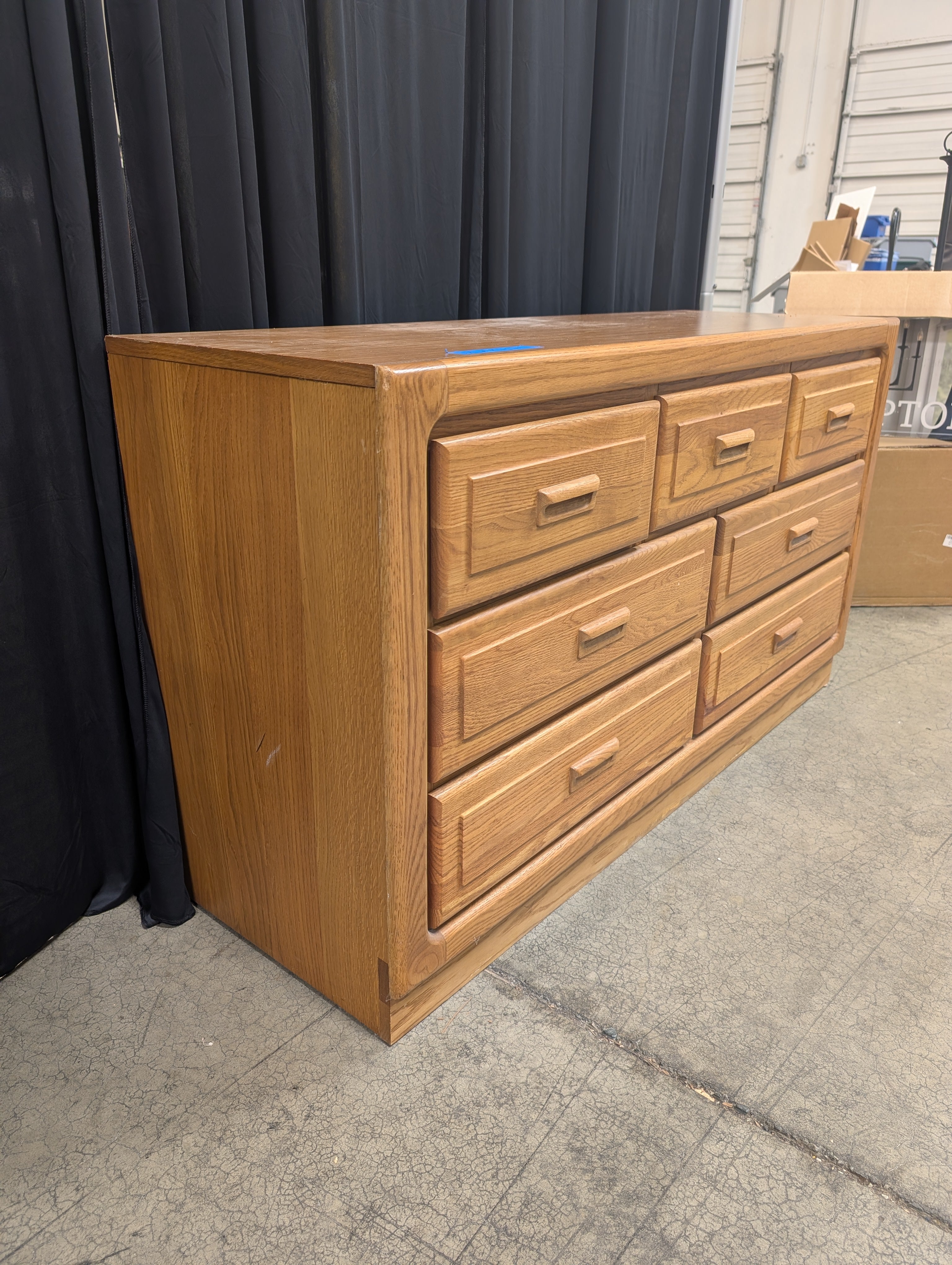 Seven-Drawer Vintage Dresser in Golden Oak