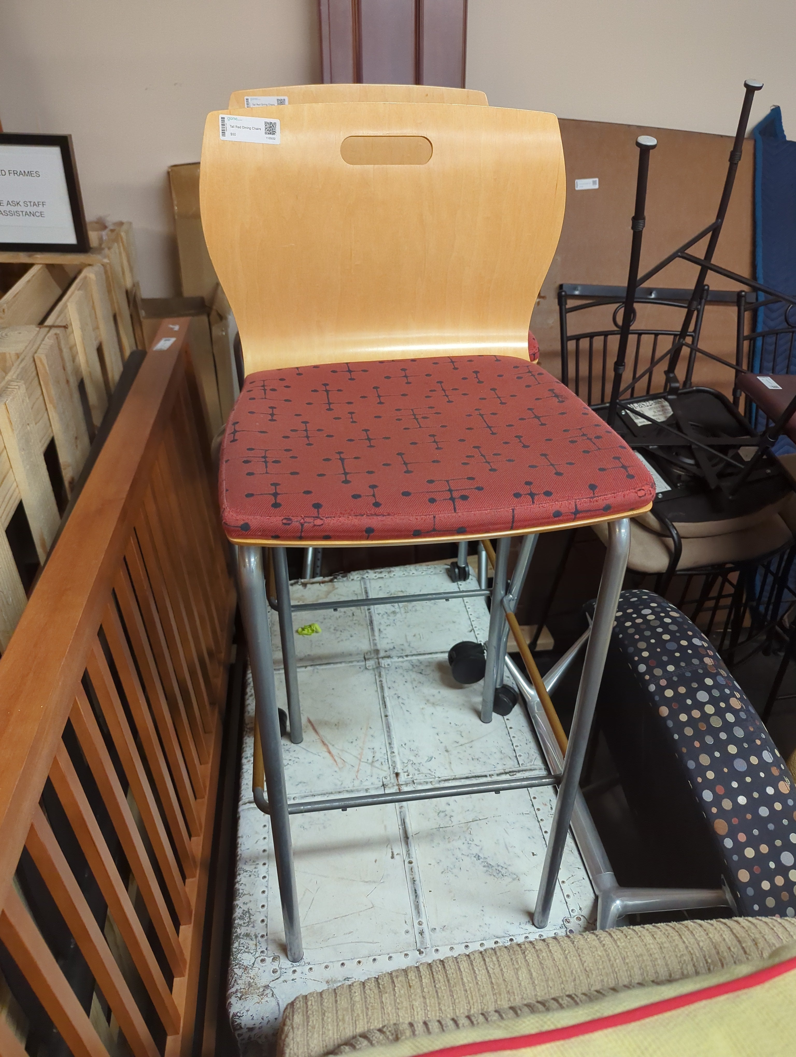 Tall Red Dining Chairs (Set of 2)