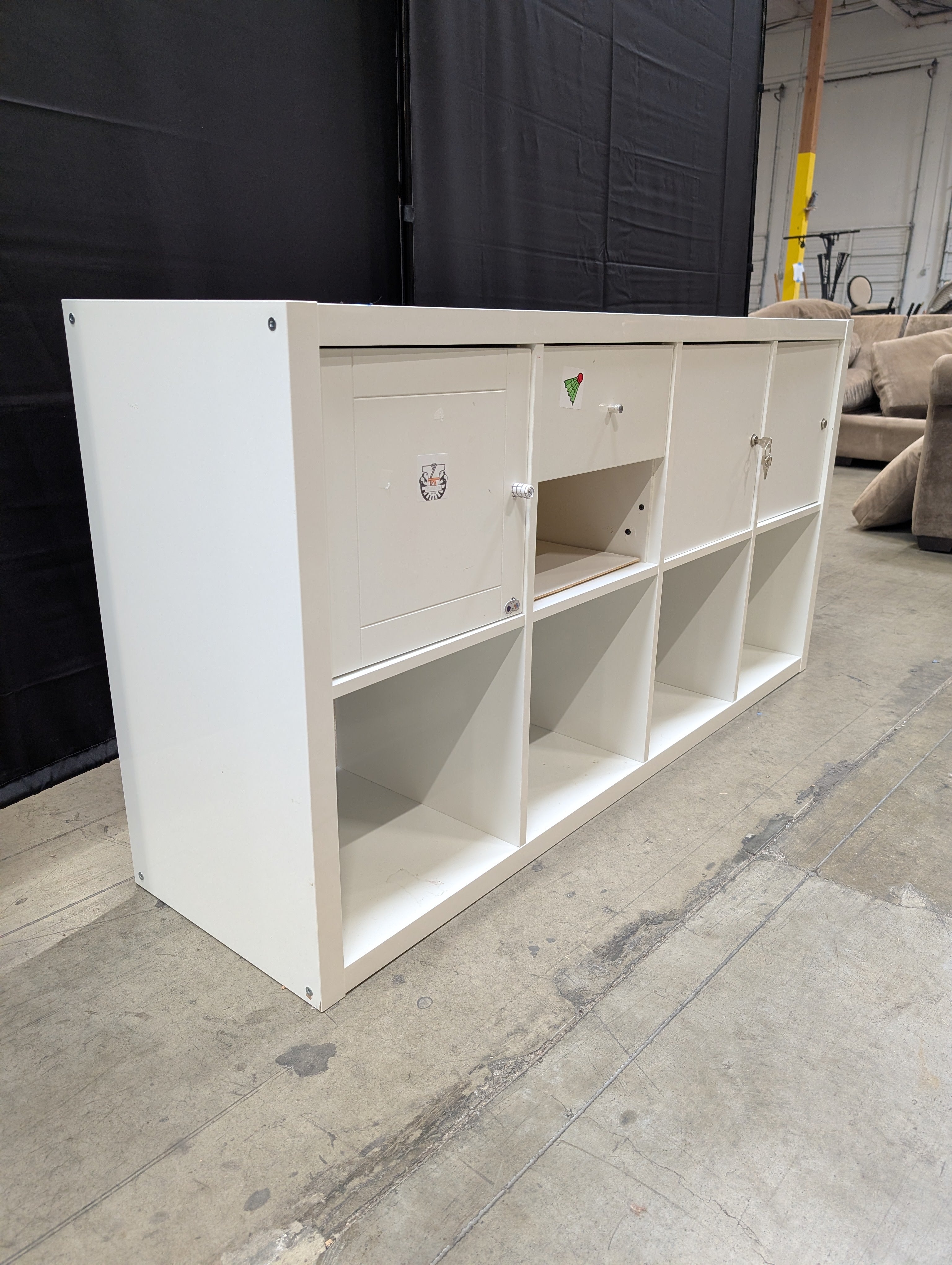 White Modular Cube Storage Unit with Inserts
