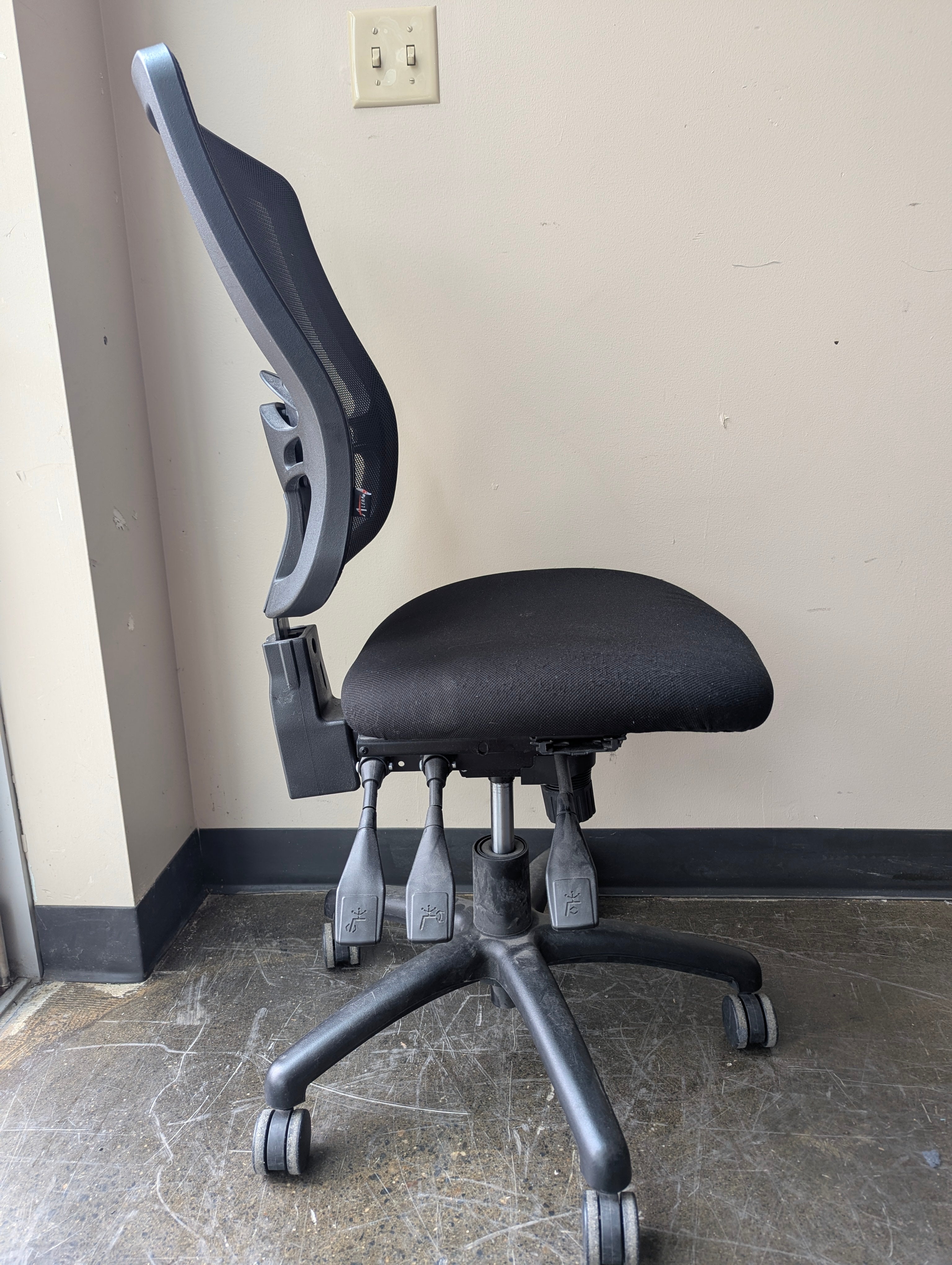 Modern Black Mesh Drafting Stool with Adjustable Height