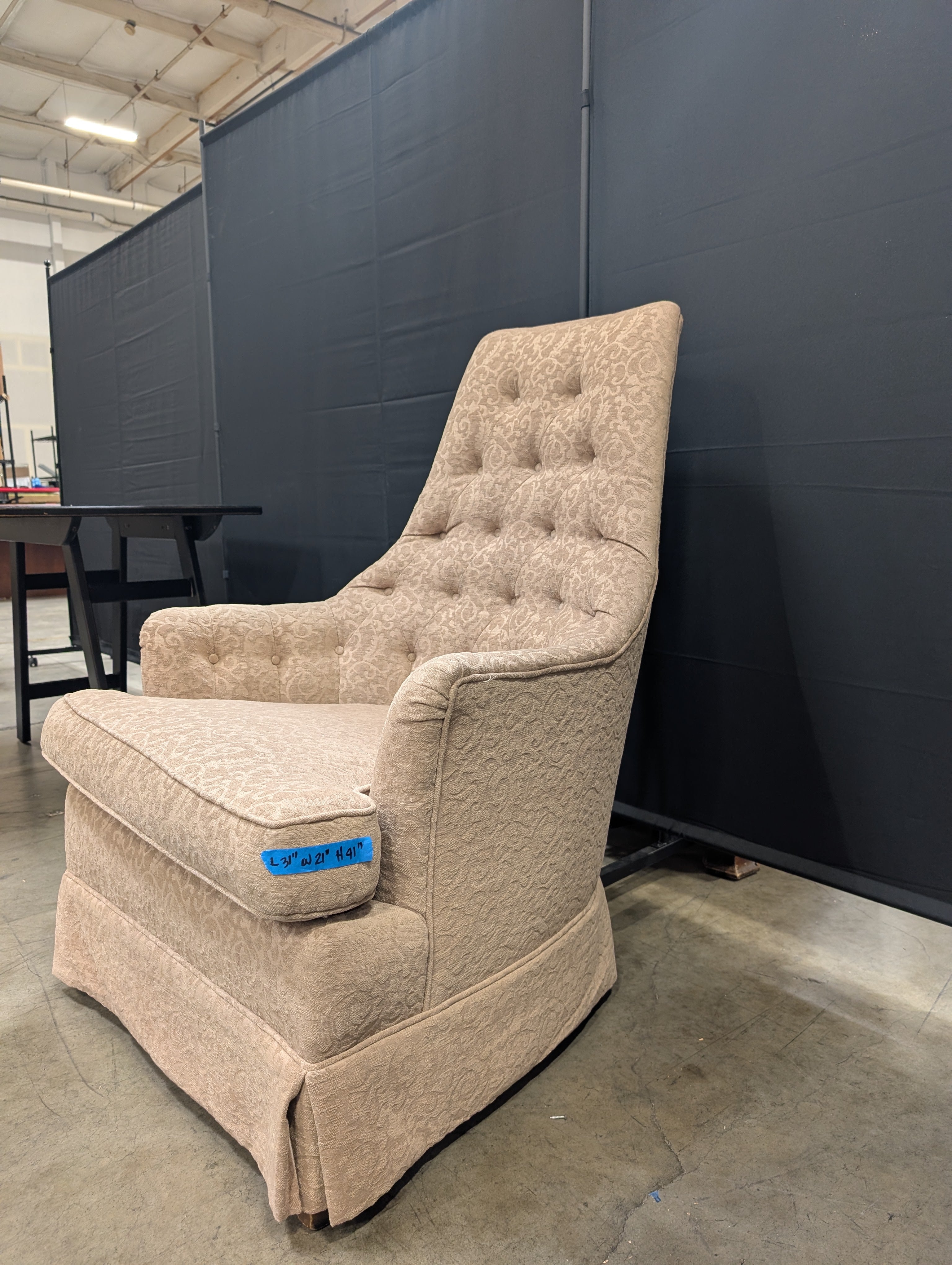 Tufted High-Back Upholstered Lounge Armchair