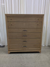 United Furniture Corporation Five Drawer Light Wood Dresser with Mixed Hardware